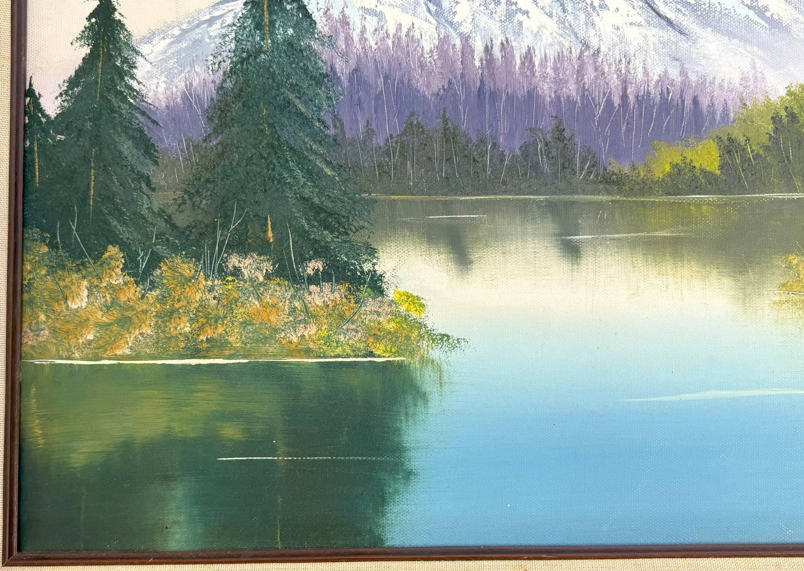Original Signed and Framed Painting on Canvas by J. Ratledge C1989 'Mountain Landscape' - 5
