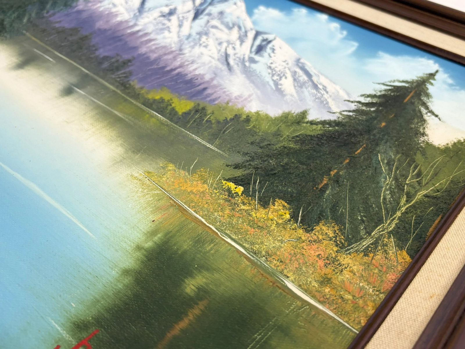Original Signed and Framed Painting on Canvas by J. Ratledge C1989 'Mountain Landscape' - 8