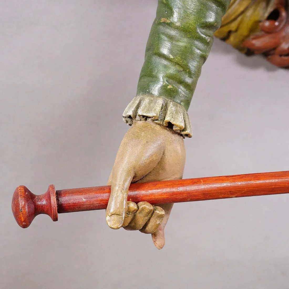 Lovely Carved Wooden Lady Towel Holder Ca. 1900 - 10