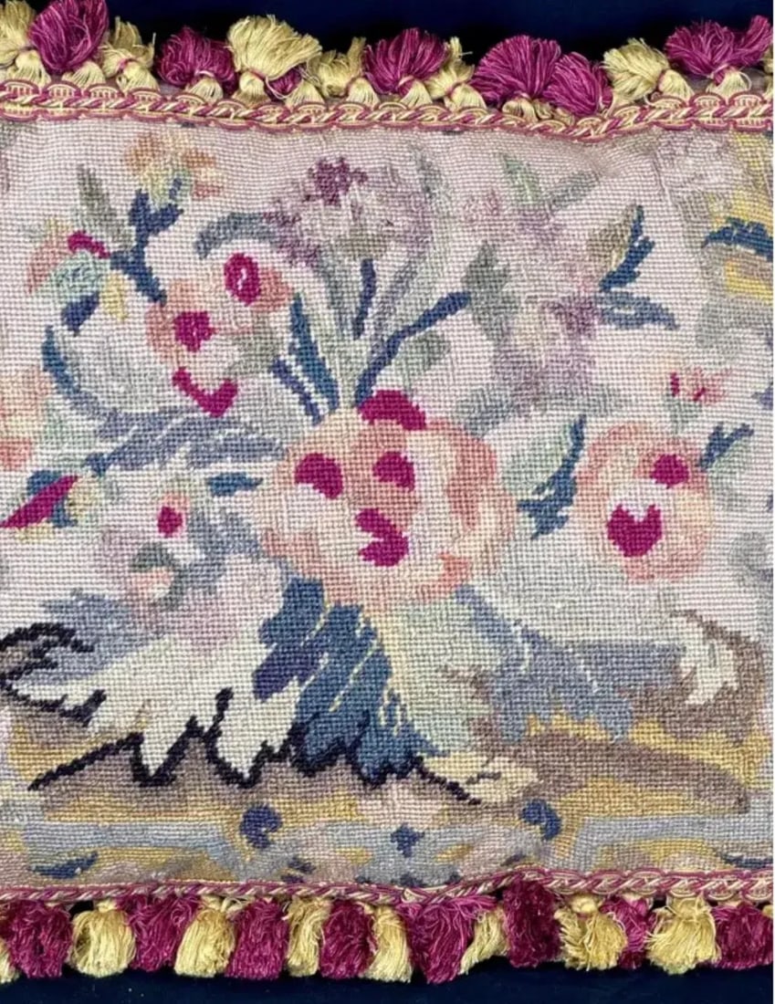 Needlepoint Floral Tapestry Pillows, Set of Two - 2