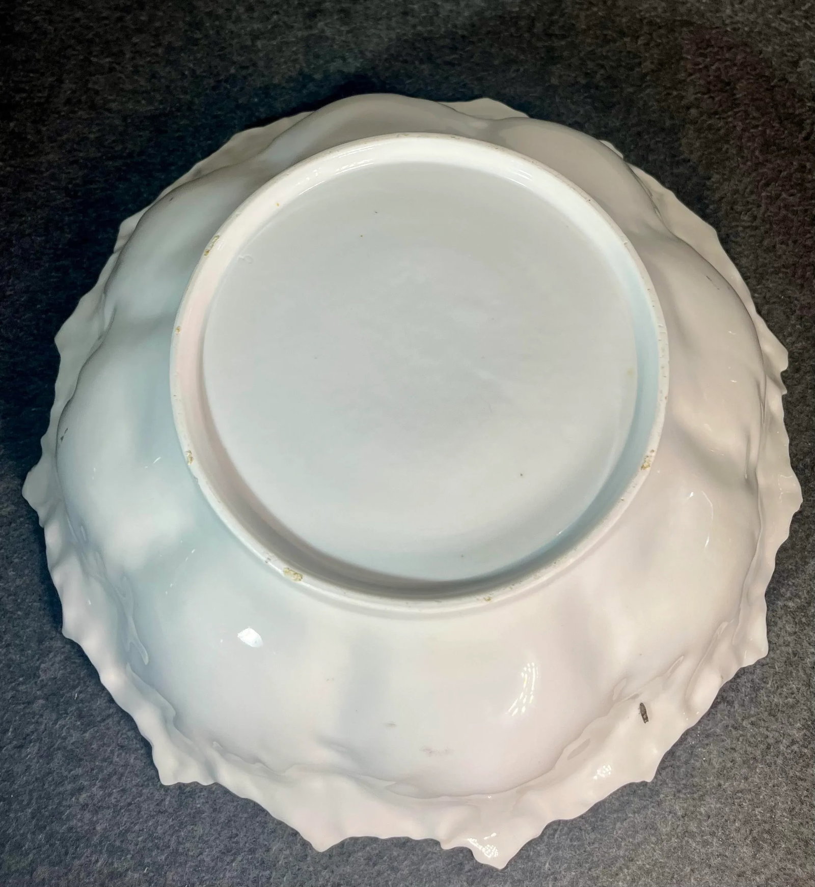Antique Scalloped Porcelain Hand Painted Berry Bowl - 7
