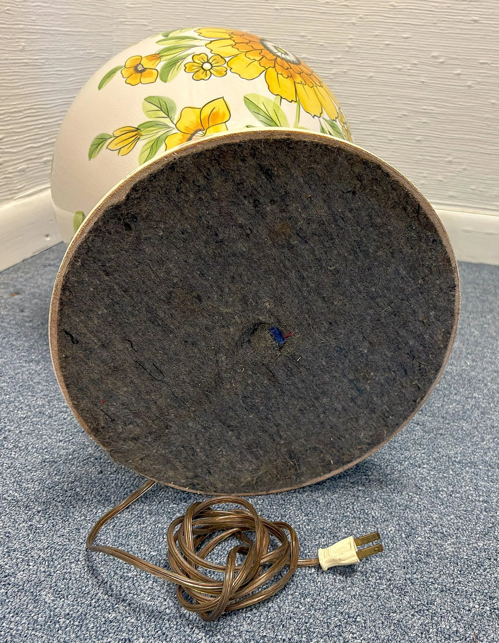 Vintage Large Ceramic Ginger Jar Lamp With Hand Painted Sunflowers - 12