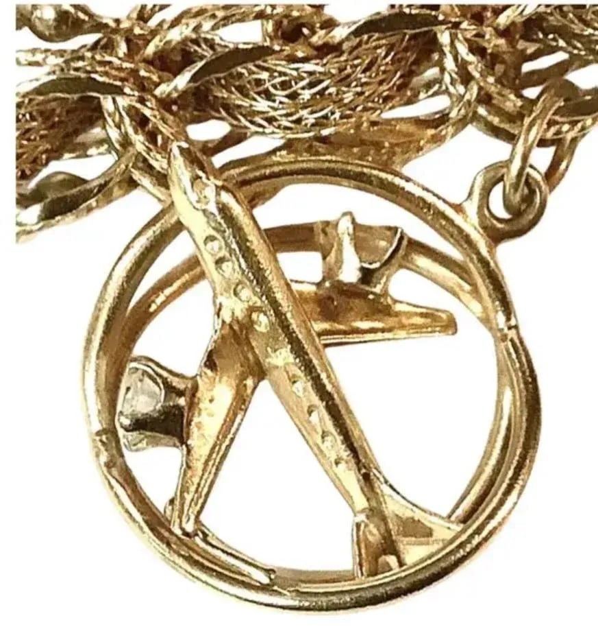 Ladies Heavy 14k Gold Charm Bracelet - 6
