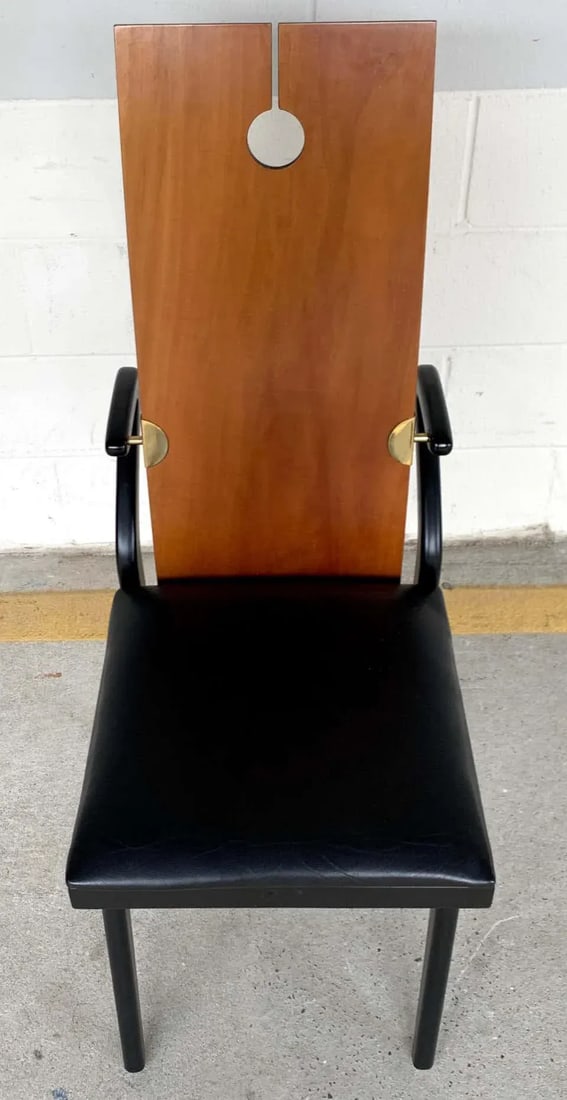 Late 20th Century Pierre Cardin Dining Room Set, 6 Keyhole Back Arm Chairs #26406 & Pedestal Table - 11