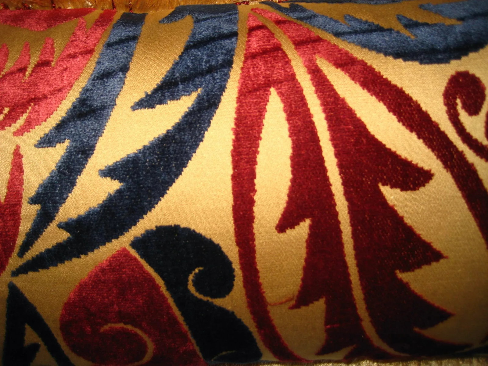 French Art Deco Raoul Dufy Velvet Grand Feuillage Design Pair of Pillows - 5