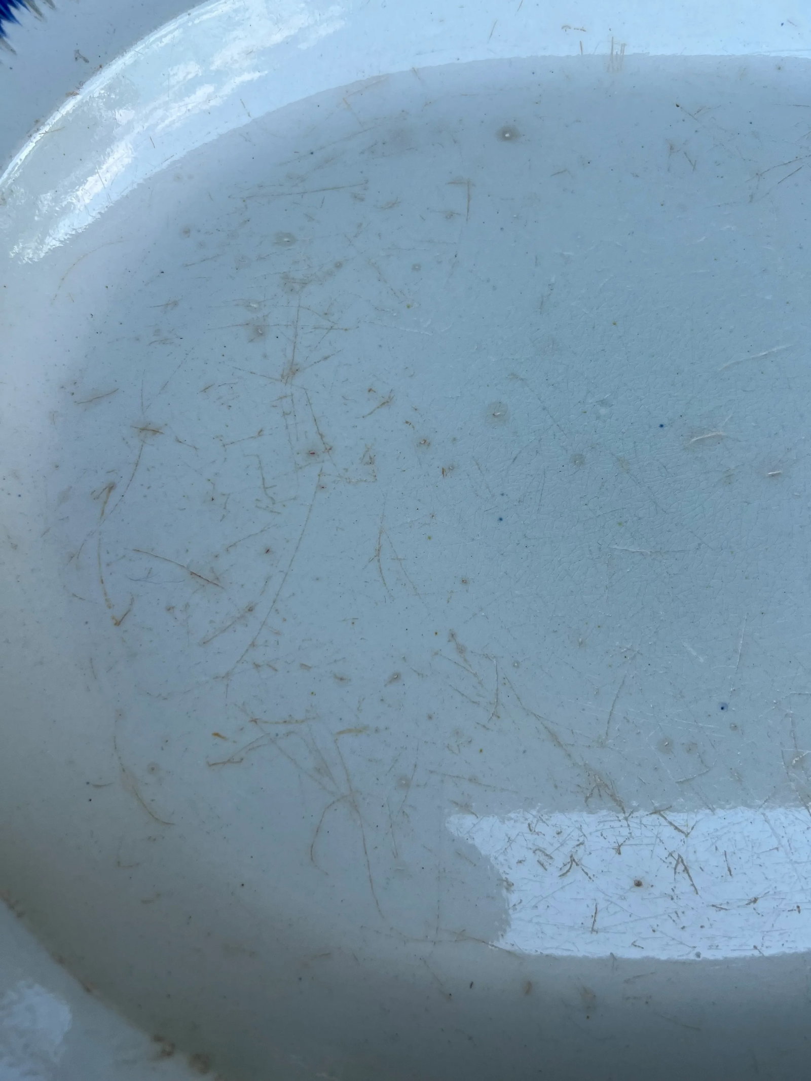 Antique Pearlware Blue Feather Edge Platter, Circa 1820's - 5