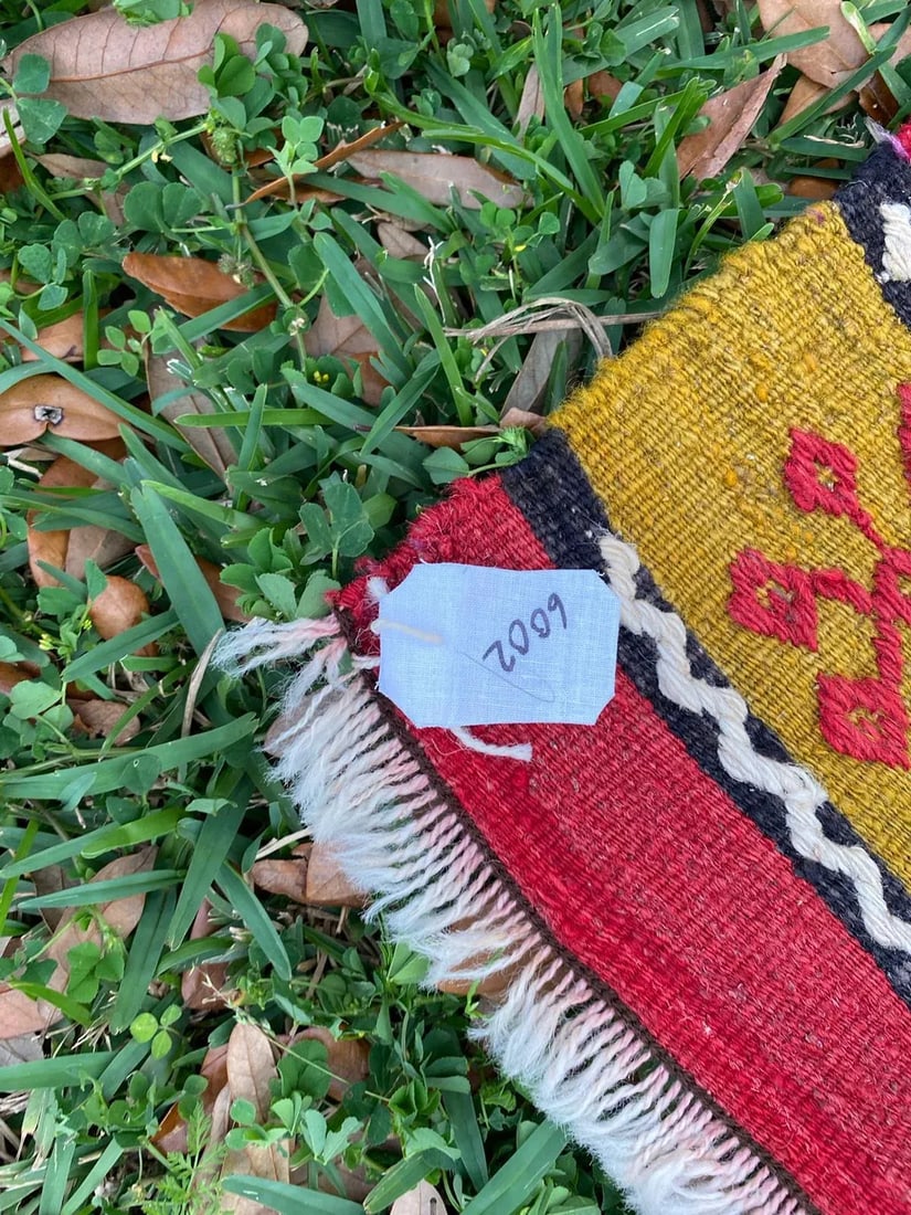 Vintage Embroidered Handmade Boho Kilim Rug - 5