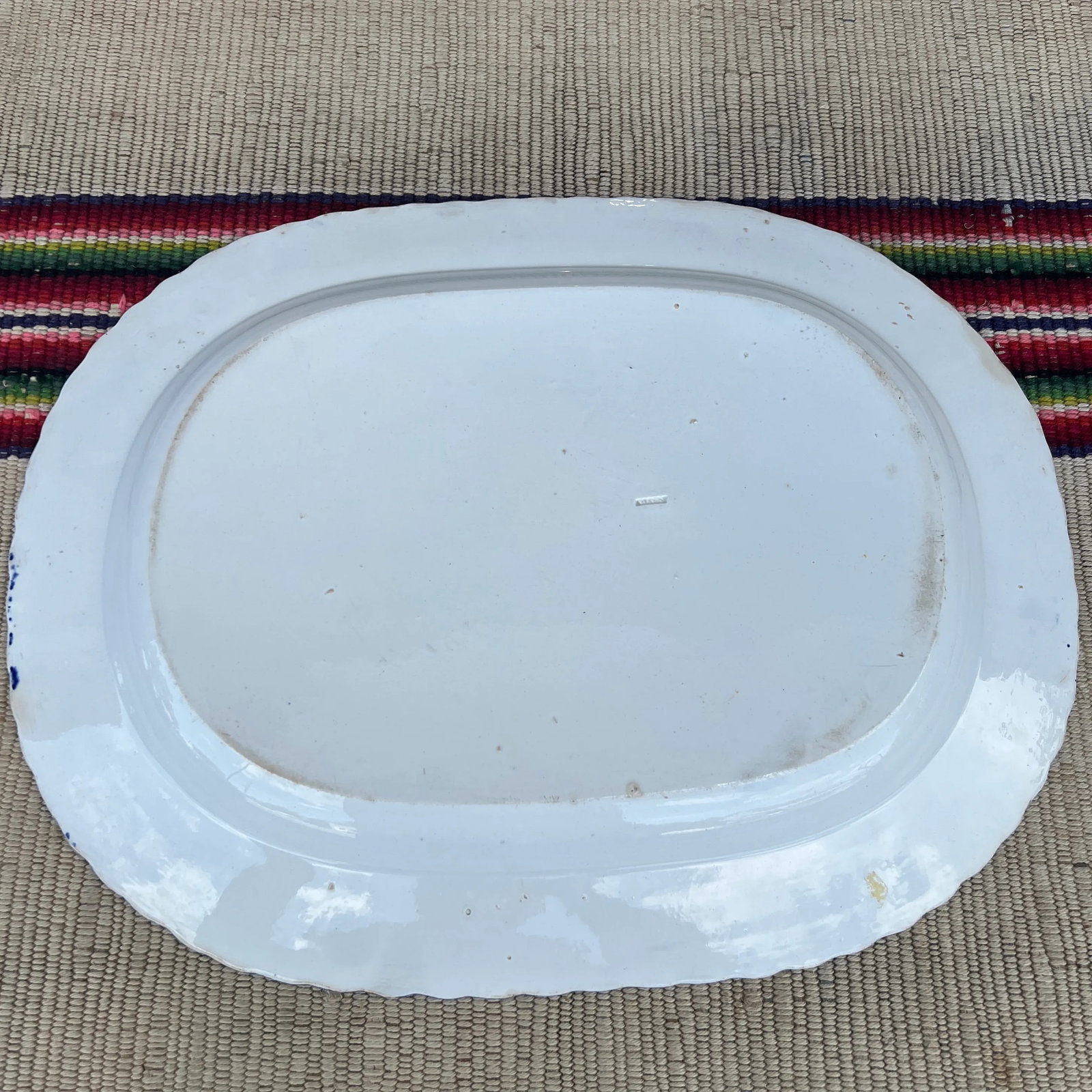 Antique Pearlware Blue Feather Edge Platter, Circa 1820's - 7