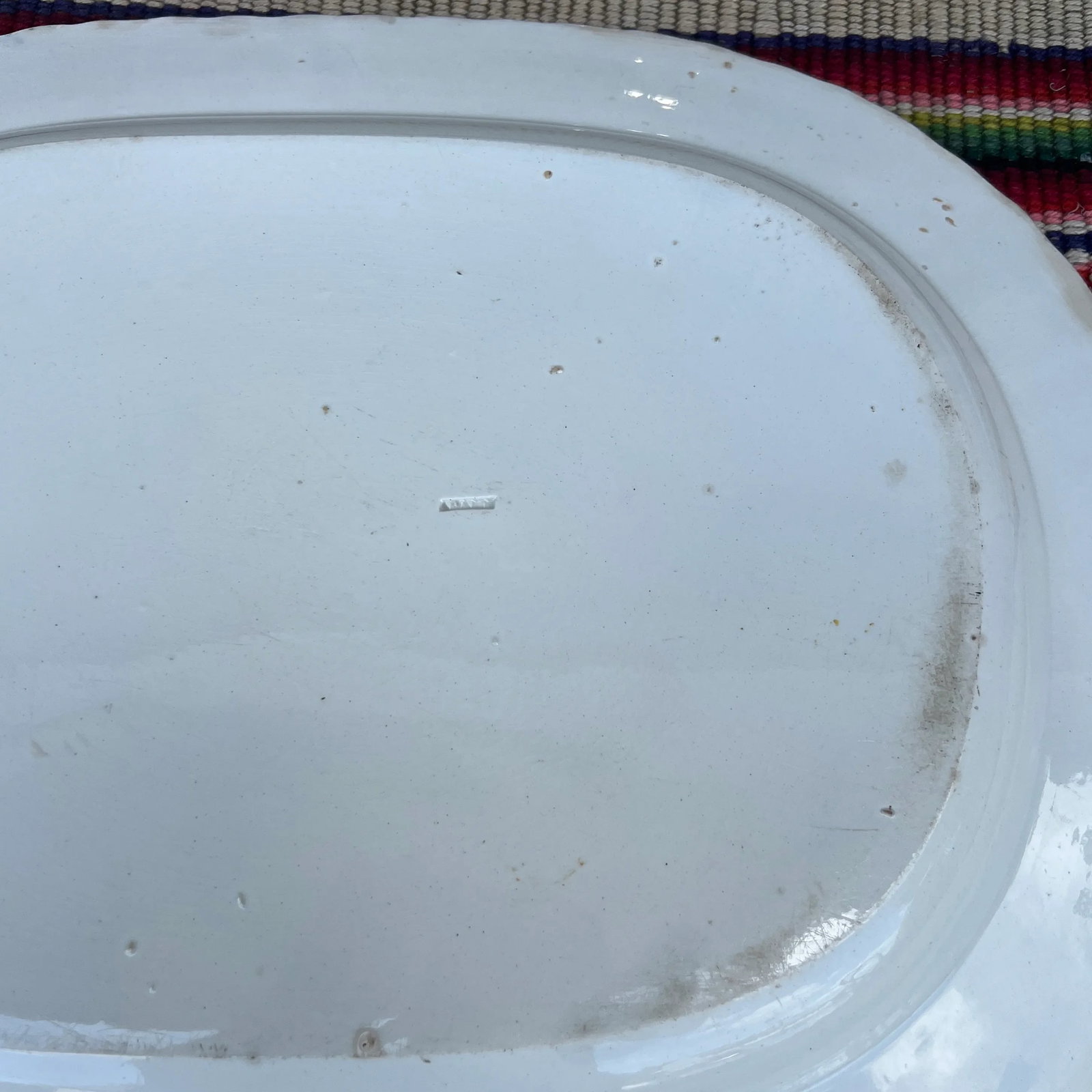 Antique Pearlware Blue Feather Edge Platter, Circa 1820's - 9