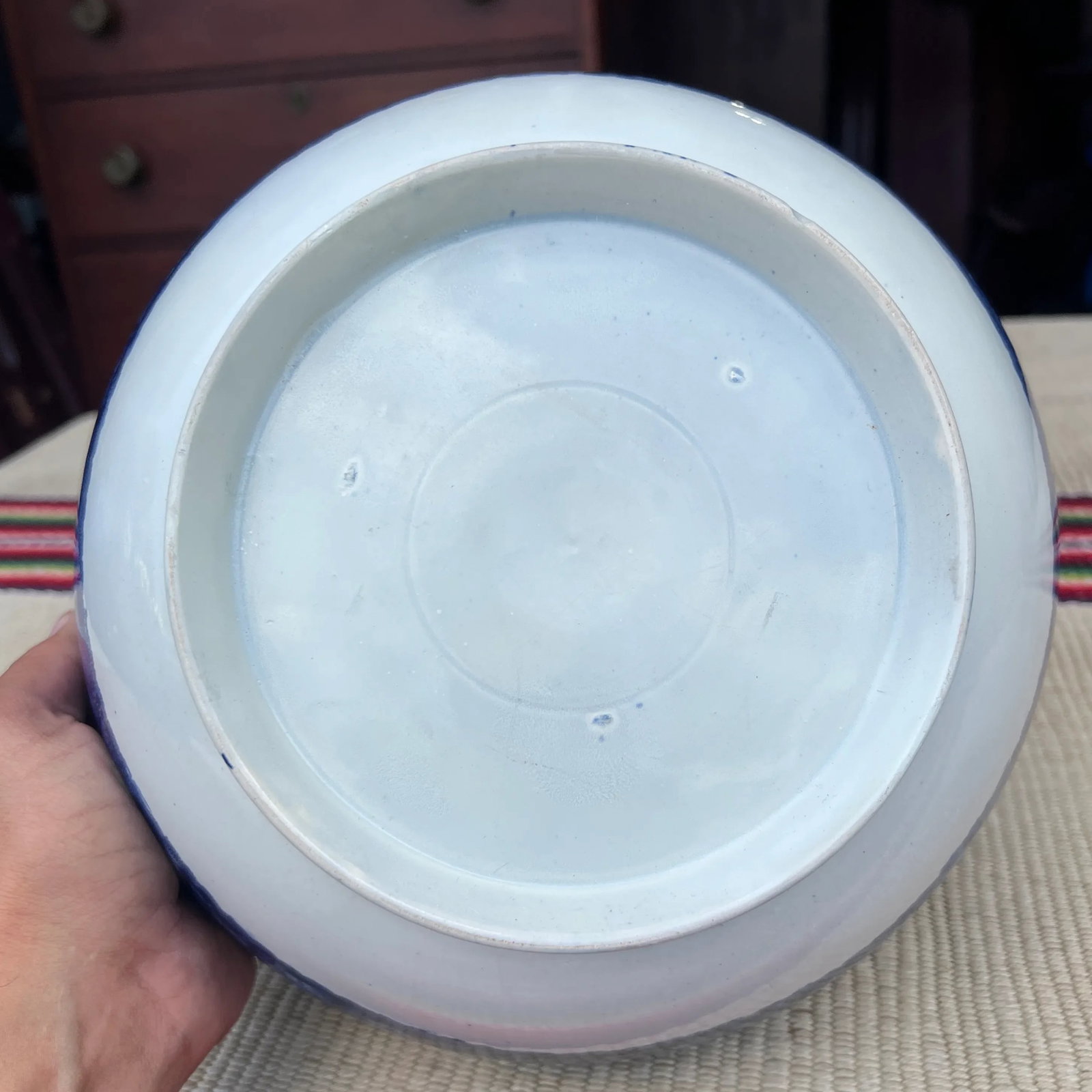 Antique Pearlware Historic Blue Transferware Decorated Punch Bowl, 1820's - 5