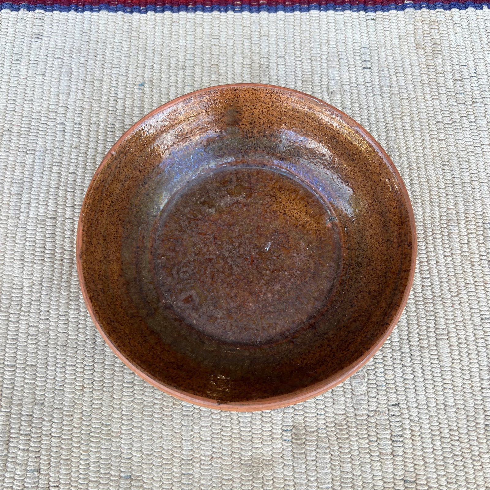 A Antique Folk Art Redware Plate, by Stahl's Pottery, Powder Valley, Pa, Circa 1930's - 11