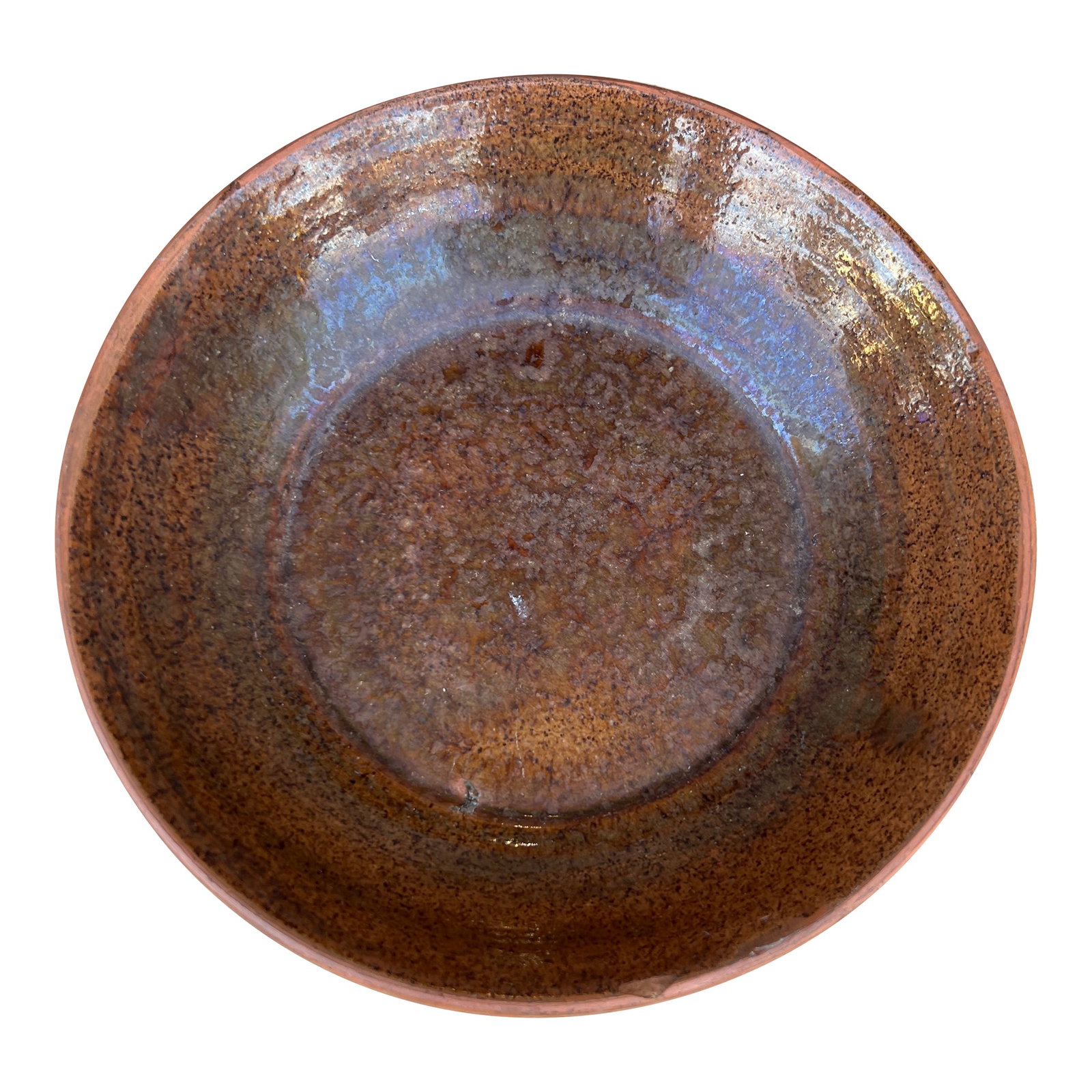 A Antique Folk Art Redware Plate, by Stahl's Pottery, Powder Valley, Pa, Circa 1930's (1 of 11)