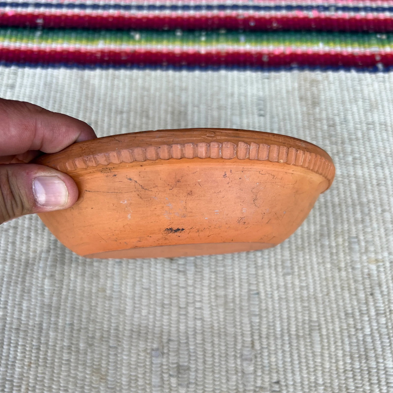 A Antique Folk Art Redware Plate, by Stahl's Pottery, Powder Valley, Pa, Circa 1930's - 2
