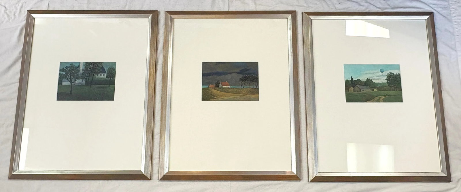 1980's-90's Original Signed and Framed Gisela Grundmann Weinert (German) Gouache Landscape Paintings - 2