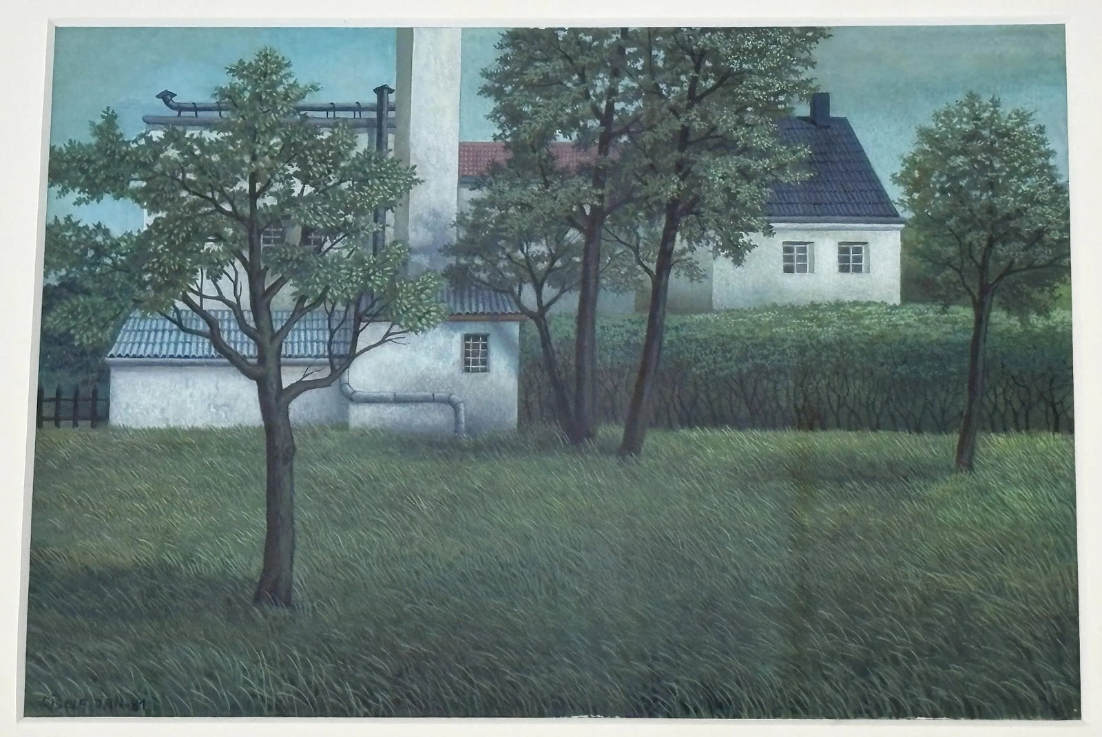 1980's-90's Original Signed and Framed Gisela Grundmann Weinert (German) Gouache Landscape Paintings - 4