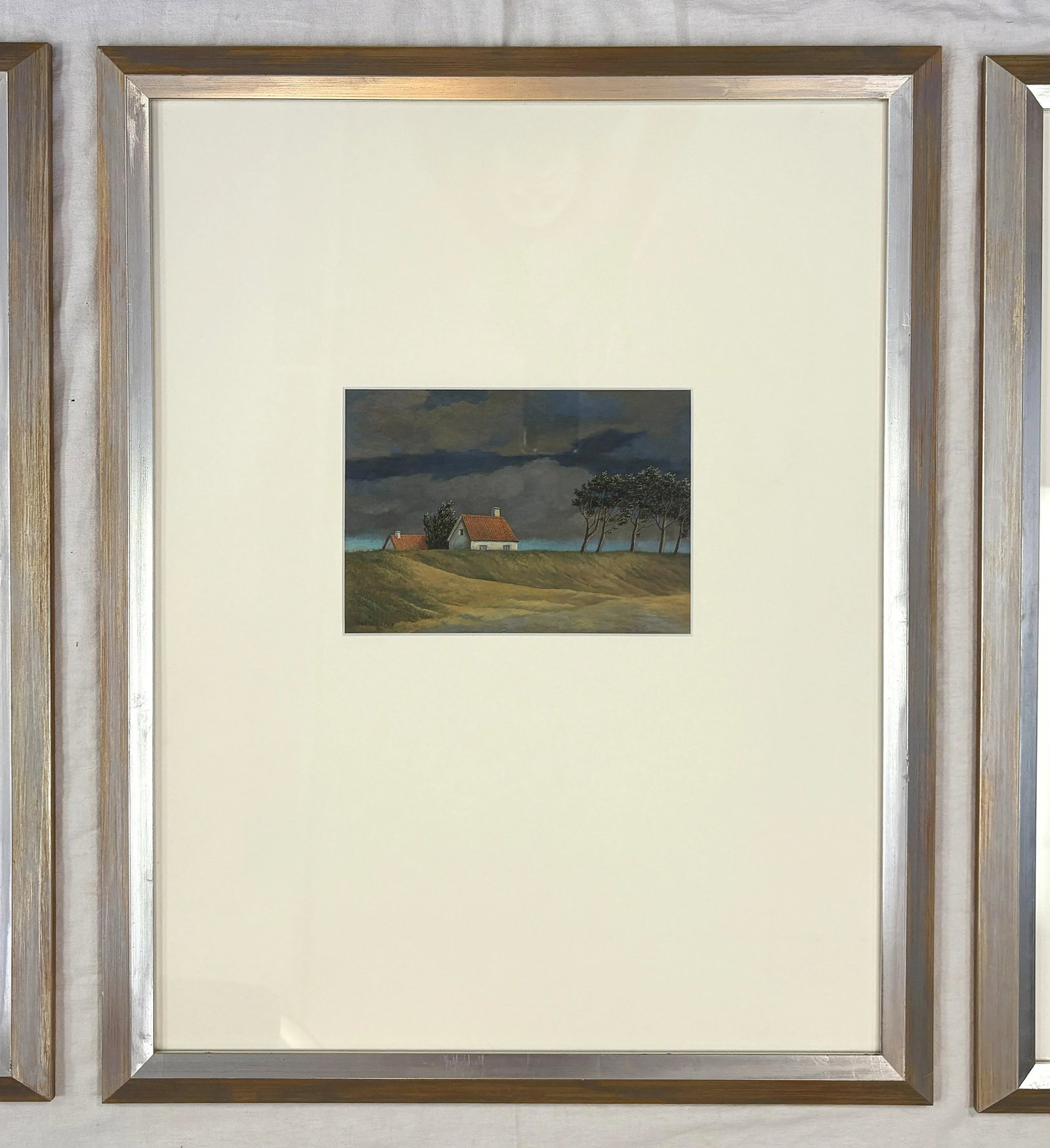 1980's-90's Original Signed and Framed Gisela Grundmann Weinert (German) Gouache Landscape Paintings - 7