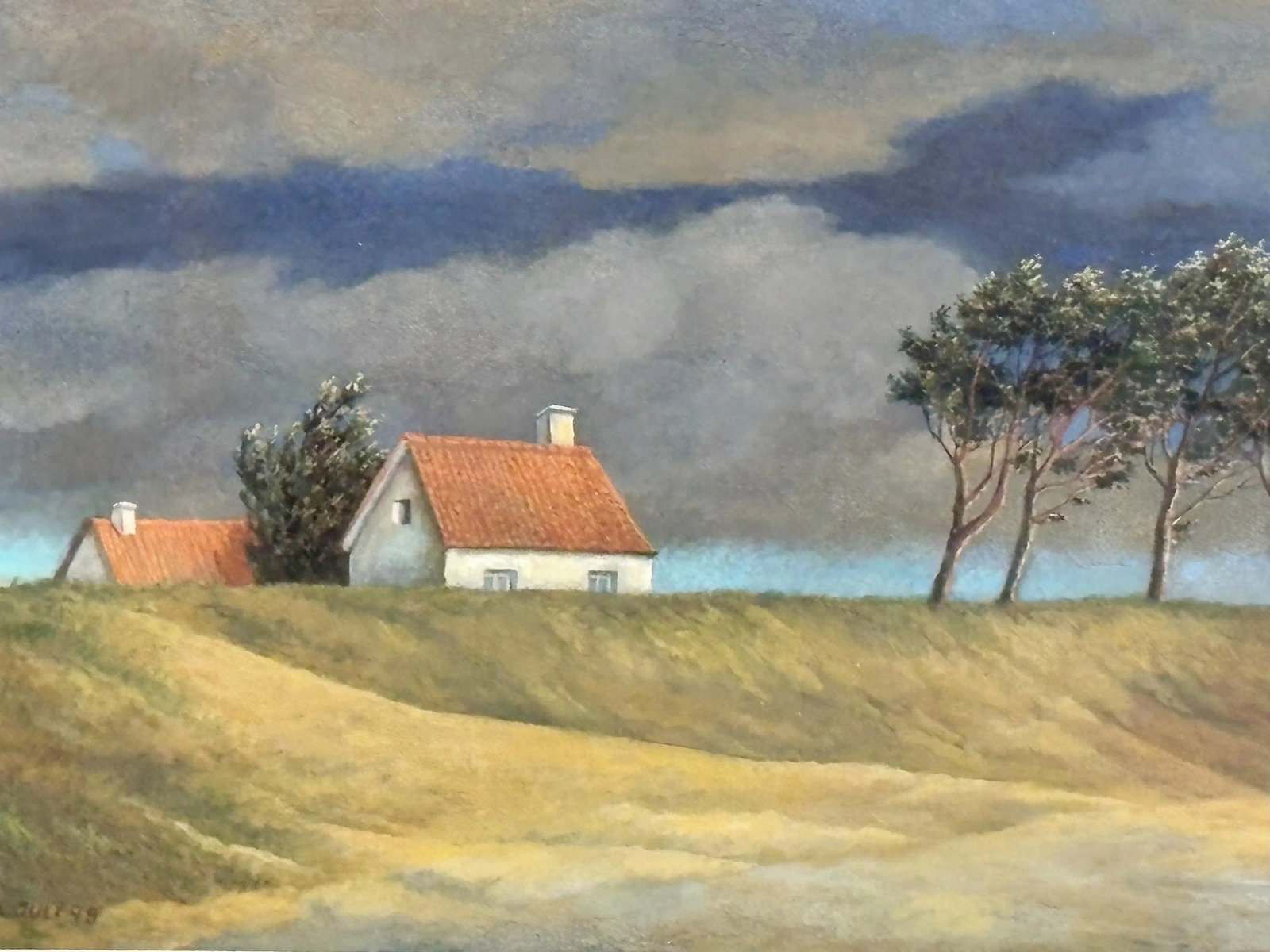 1980's-90's Original Signed and Framed Gisela Grundmann Weinert (German) Gouache Landscape Paintings - 9