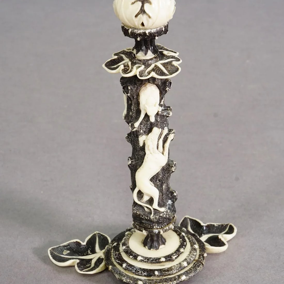 Antique Antler and Bone Candle Holder, Germany Ca. 1850 - 4