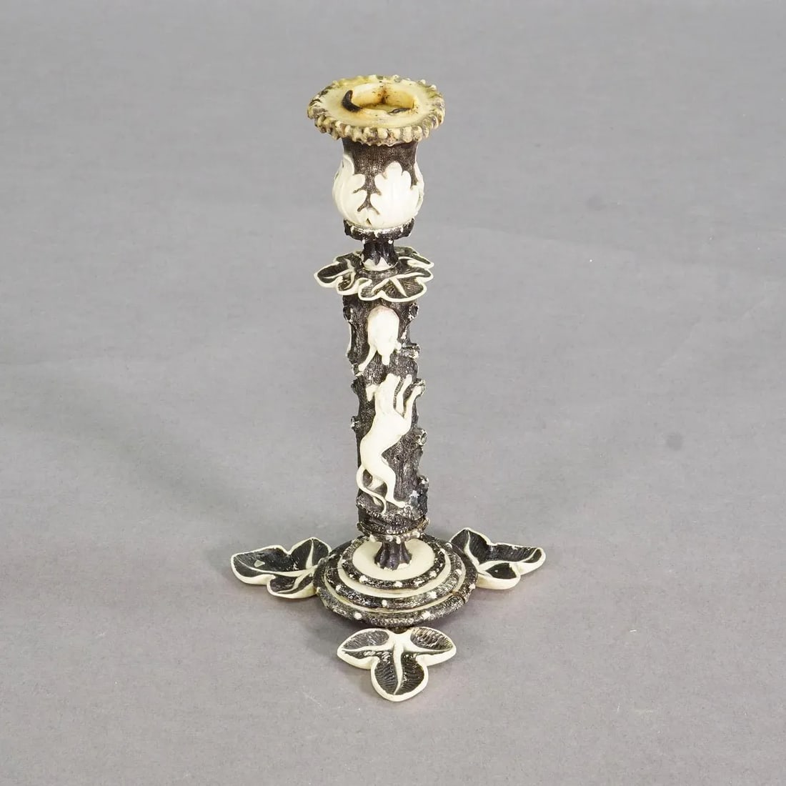 Antique Antler and Bone Candle Holder, Germany Ca. 1850 - 5