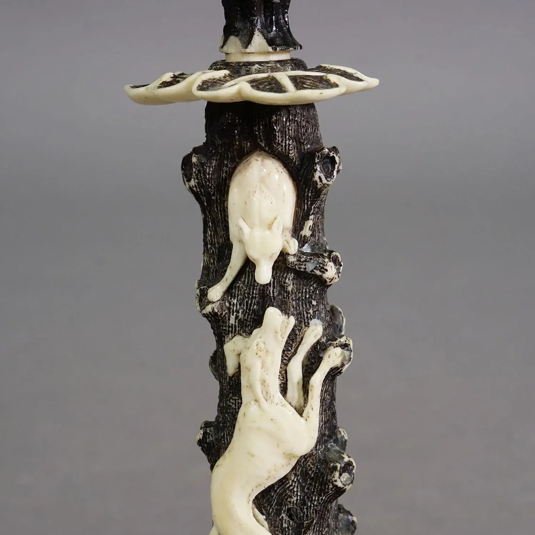 Antique Antler and Bone Candle Holder, Germany Ca. 1850 - 8