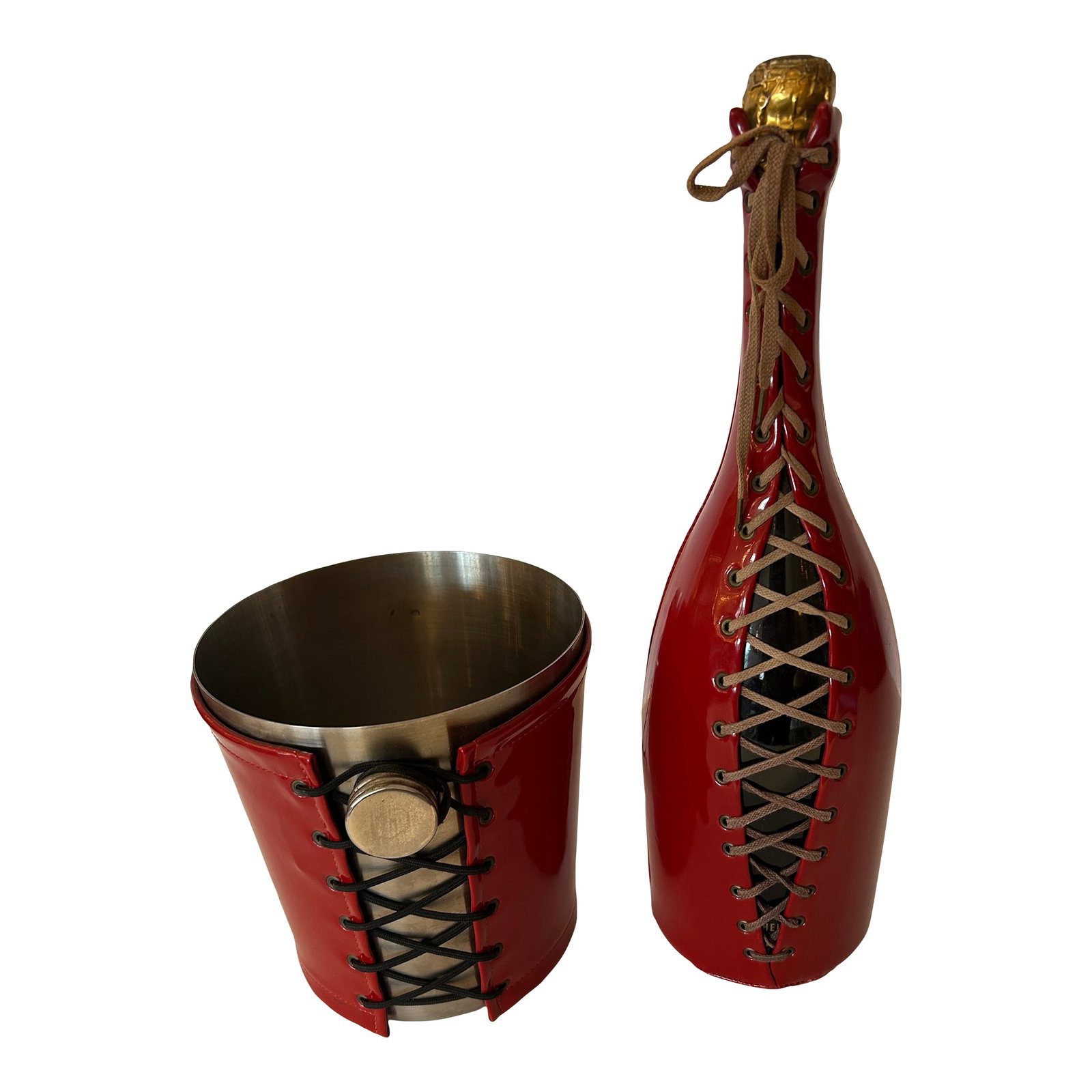 Patent Leather Wrapped Lace Up Barware by Jean Paul Gautier -a Set (1 of 7)