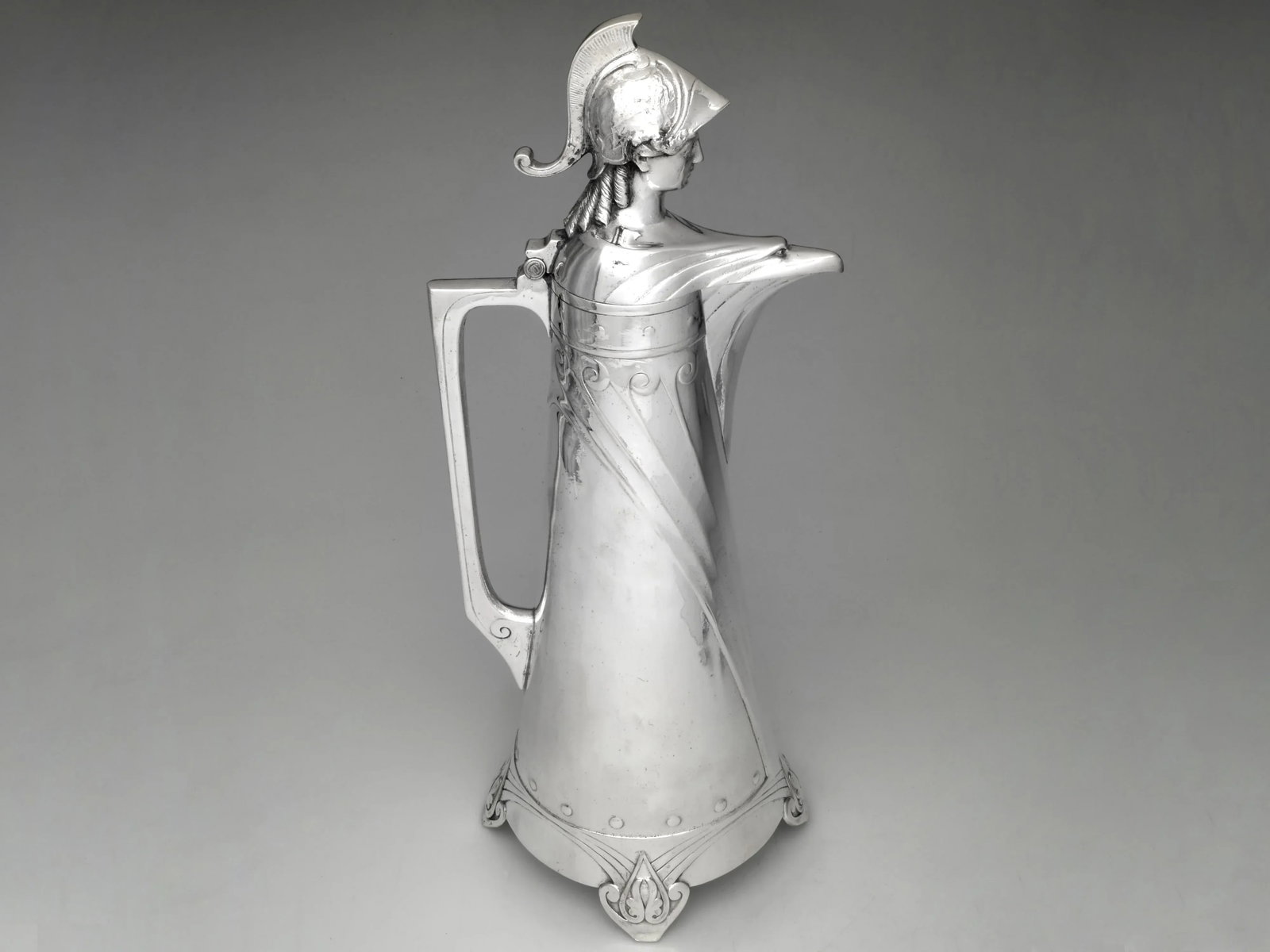 WMF Art Nouveau Silverplate Claret Jug With Athena Finial, c.1910–1925 - 2