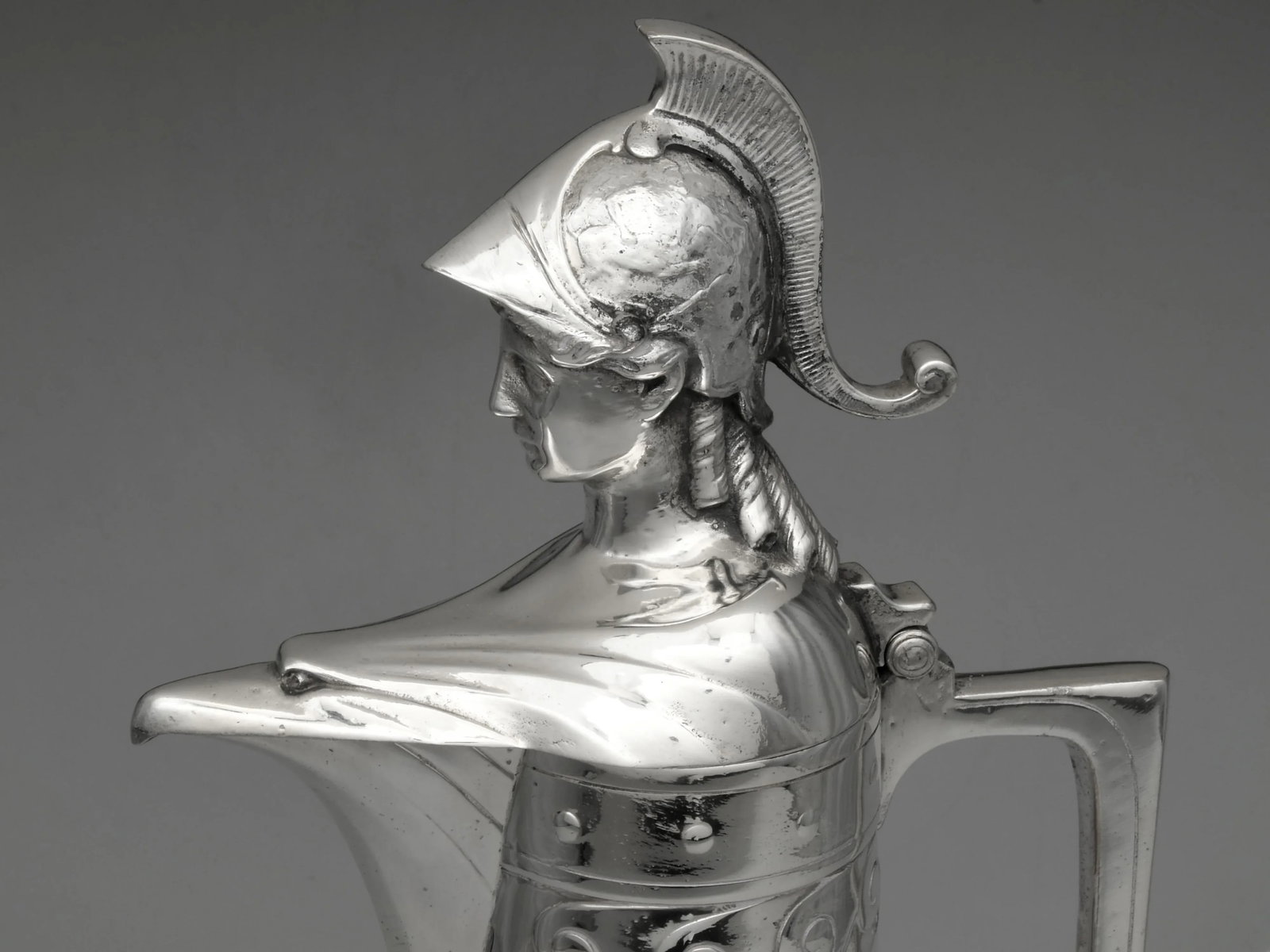 WMF Art Nouveau Silverplate Claret Jug With Athena Finial, c.1910–1925 - 3