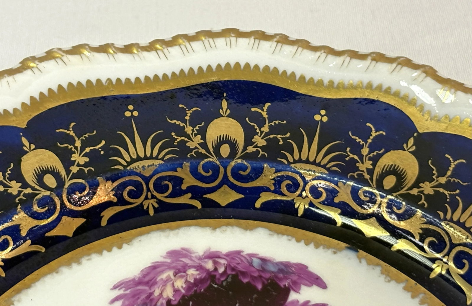 1820's English Regency Hand Painted Coalport Porcelain Plates- A Pair - 12