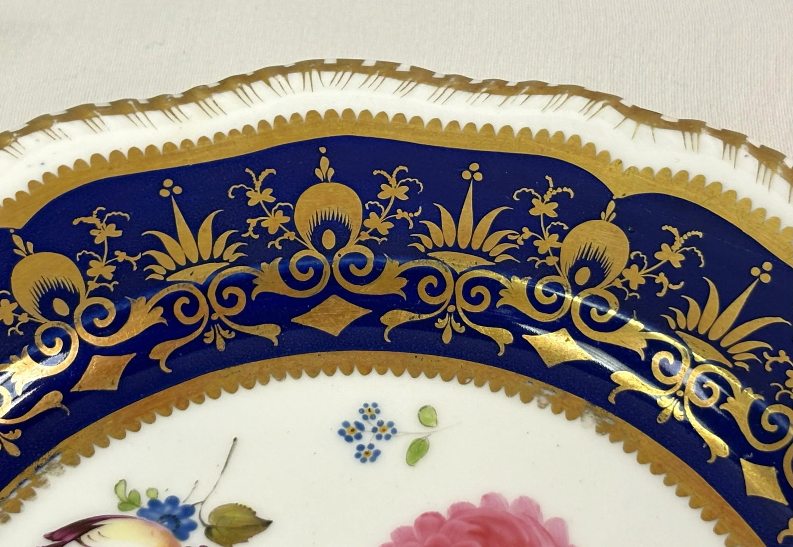 1820's English Regency Hand Painted Coalport Porcelain Plates- A Pair - 14