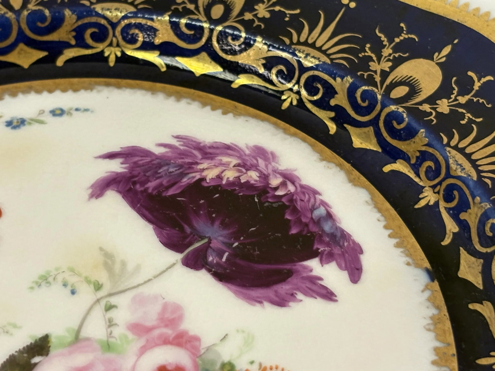 1820's English Regency Hand Painted Coalport Porcelain Plates- A Pair - 6