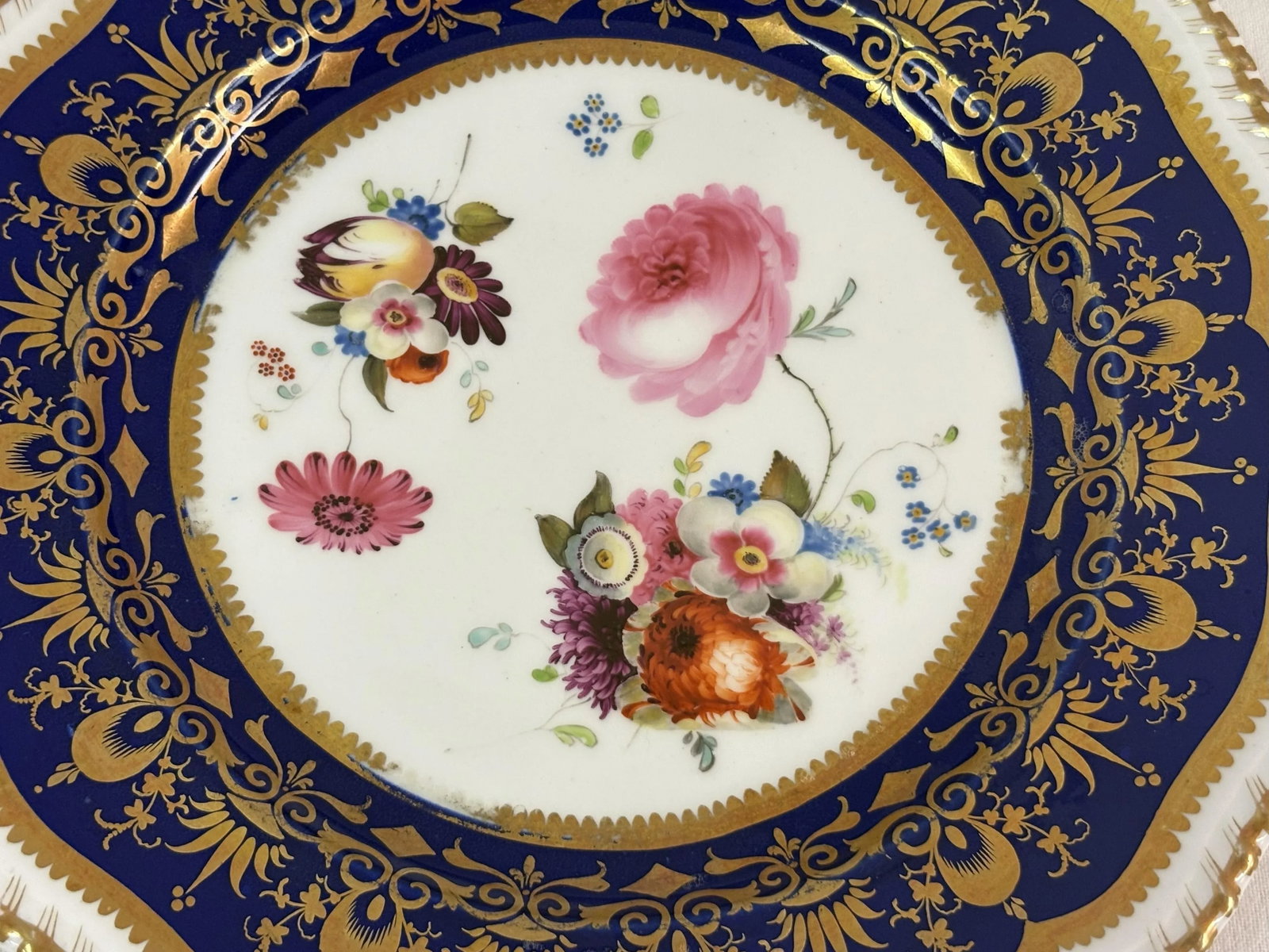 1820's English Regency Hand Painted Coalport Porcelain Plates- A Pair - 8