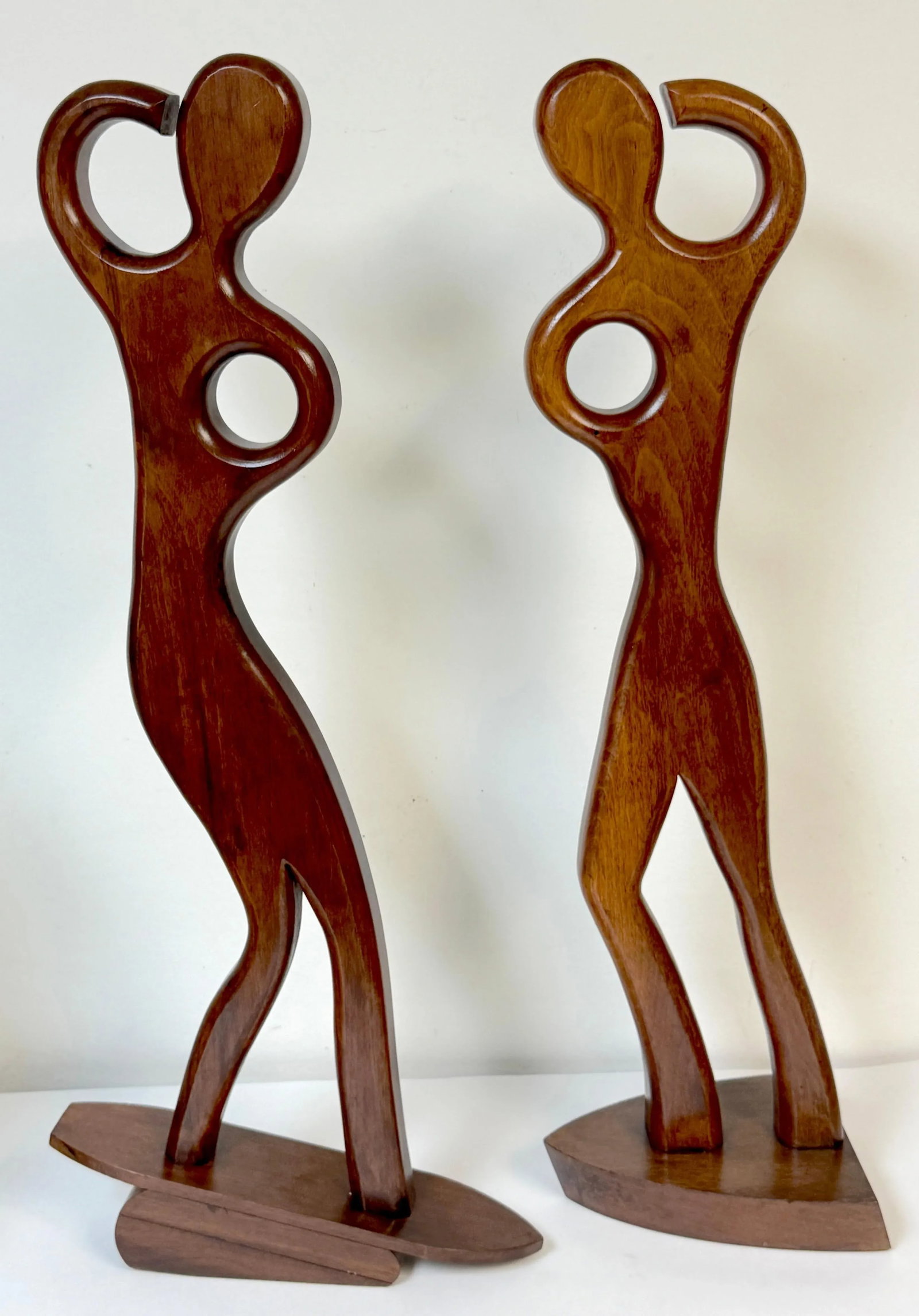 Pair William Westenhaver for Witco Teak Sculptures "” The Boater and The Surfer - 10