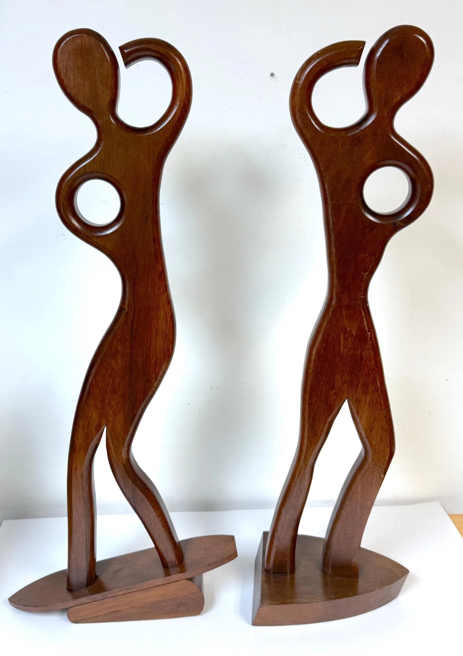 Pair William Westenhaver for Witco Teak Sculptures "” The Boater and The Surfer - 2