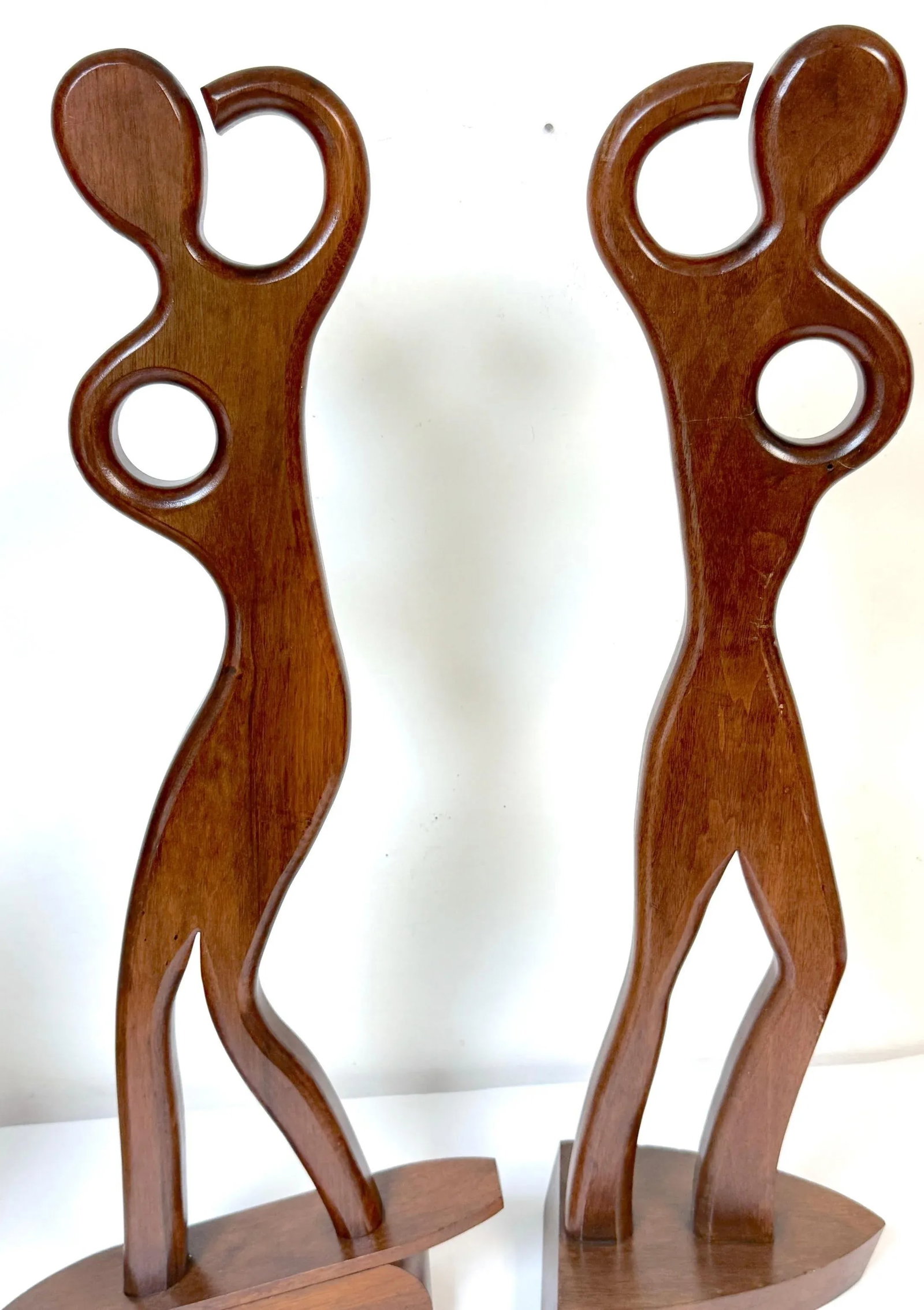 Pair William Westenhaver for Witco Teak Sculptures "” The Boater and The Surfer - 3