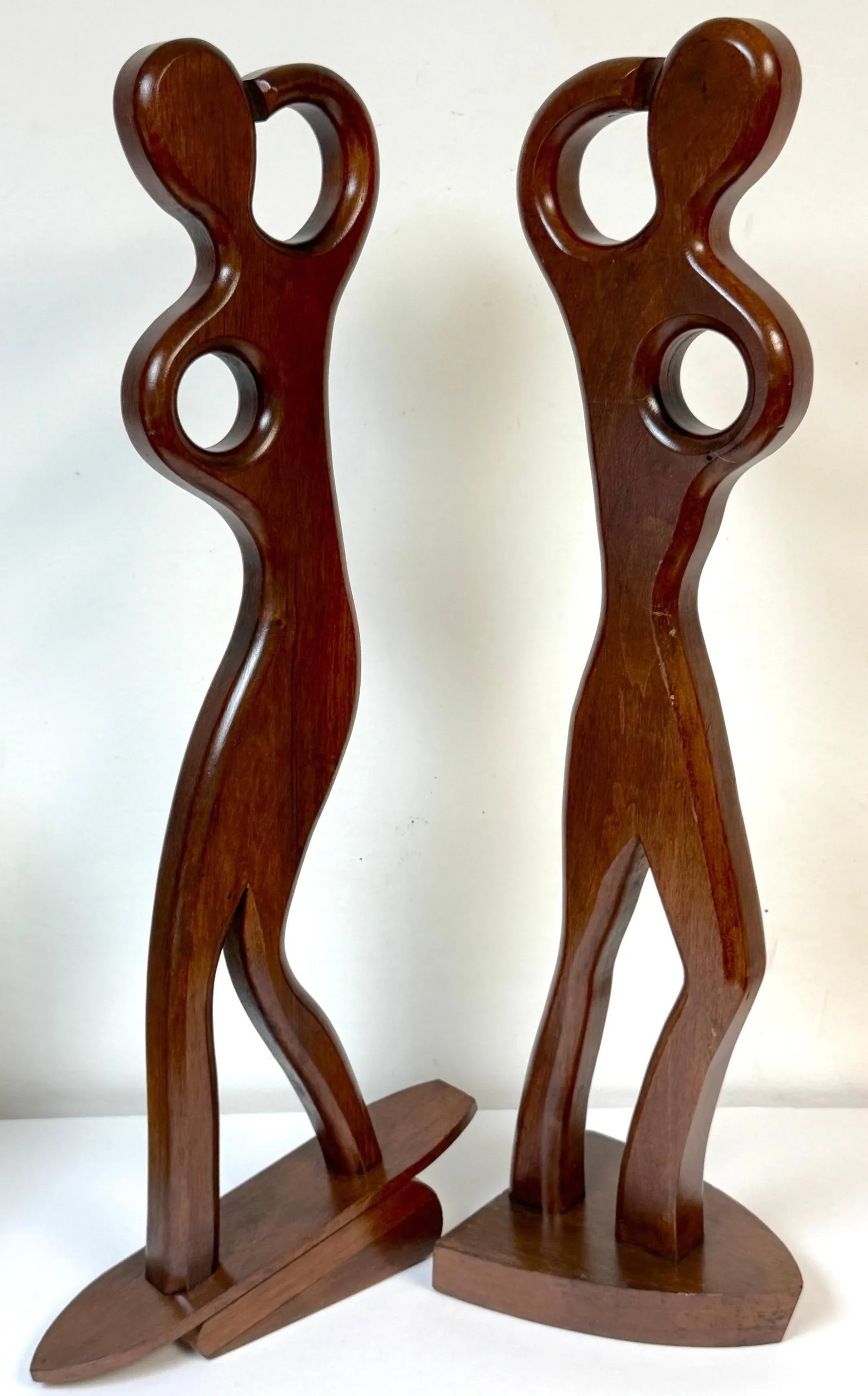 Pair William Westenhaver for Witco Teak Sculptures "” The Boater and The Surfer - 5