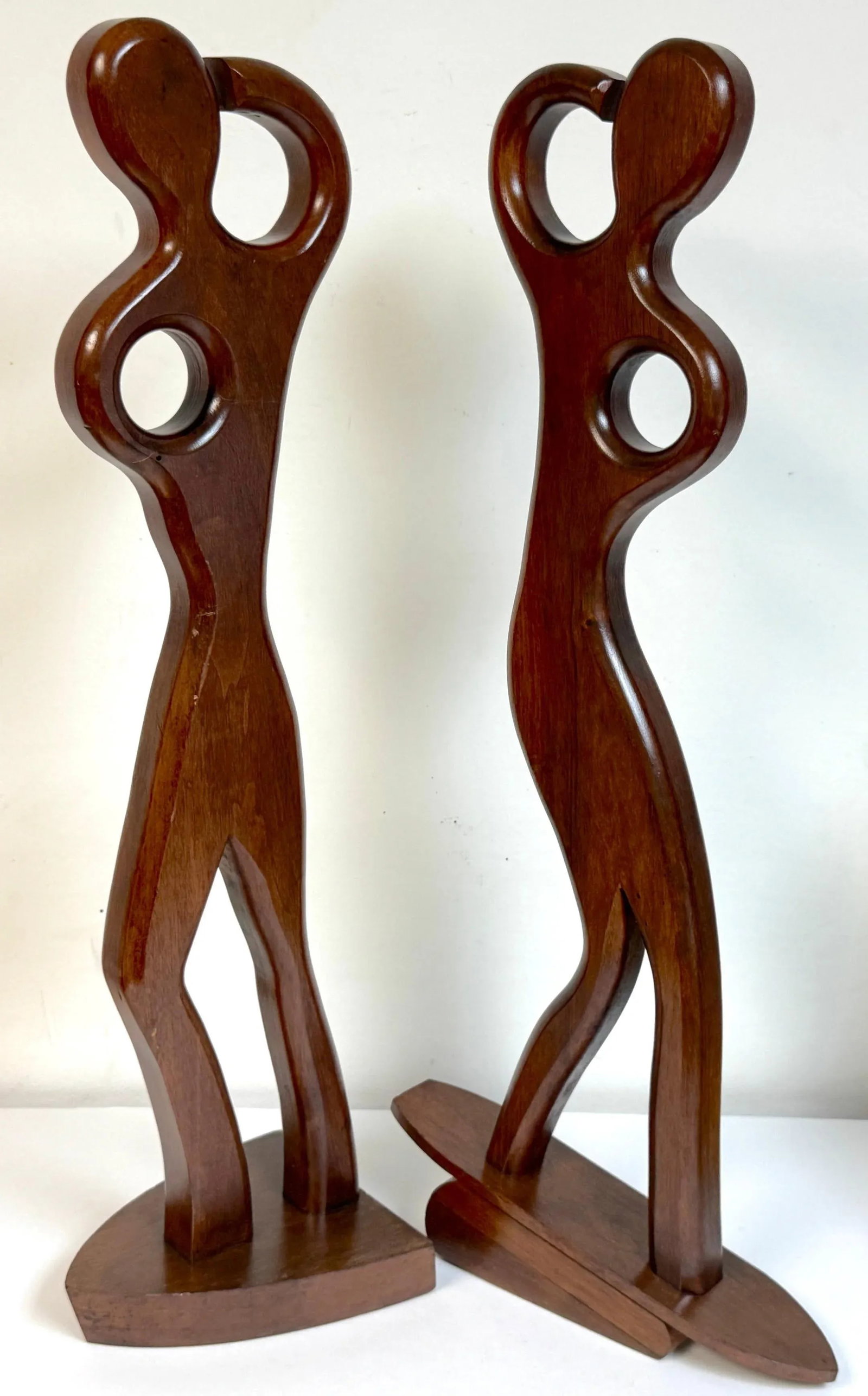 Pair William Westenhaver for Witco Teak Sculptures "” The Boater and The Surfer - 9