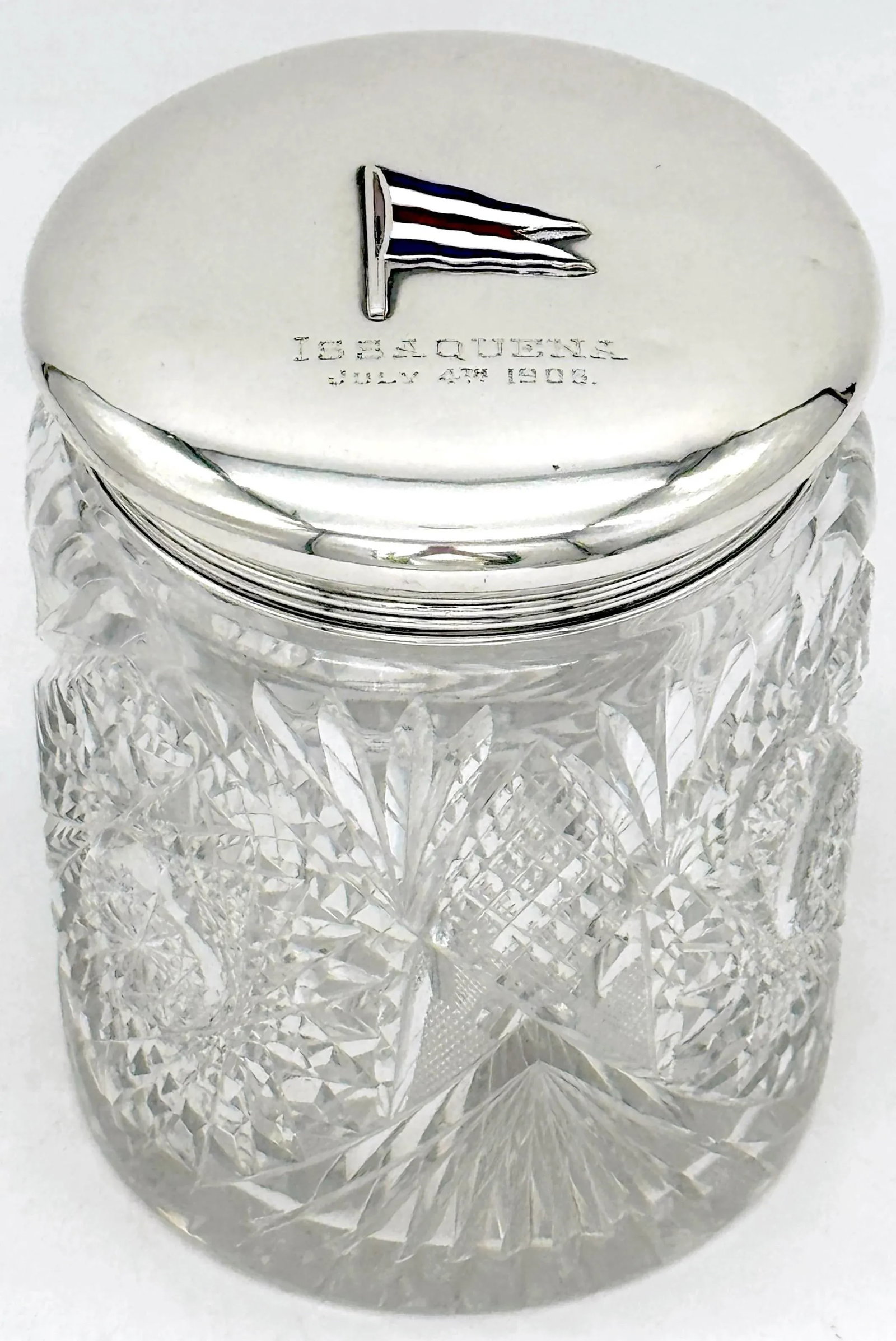 Gorham Sterling Silver & Cut Glass Yacht Humidor, July 4th, 1906 – "Issaquena" - 3