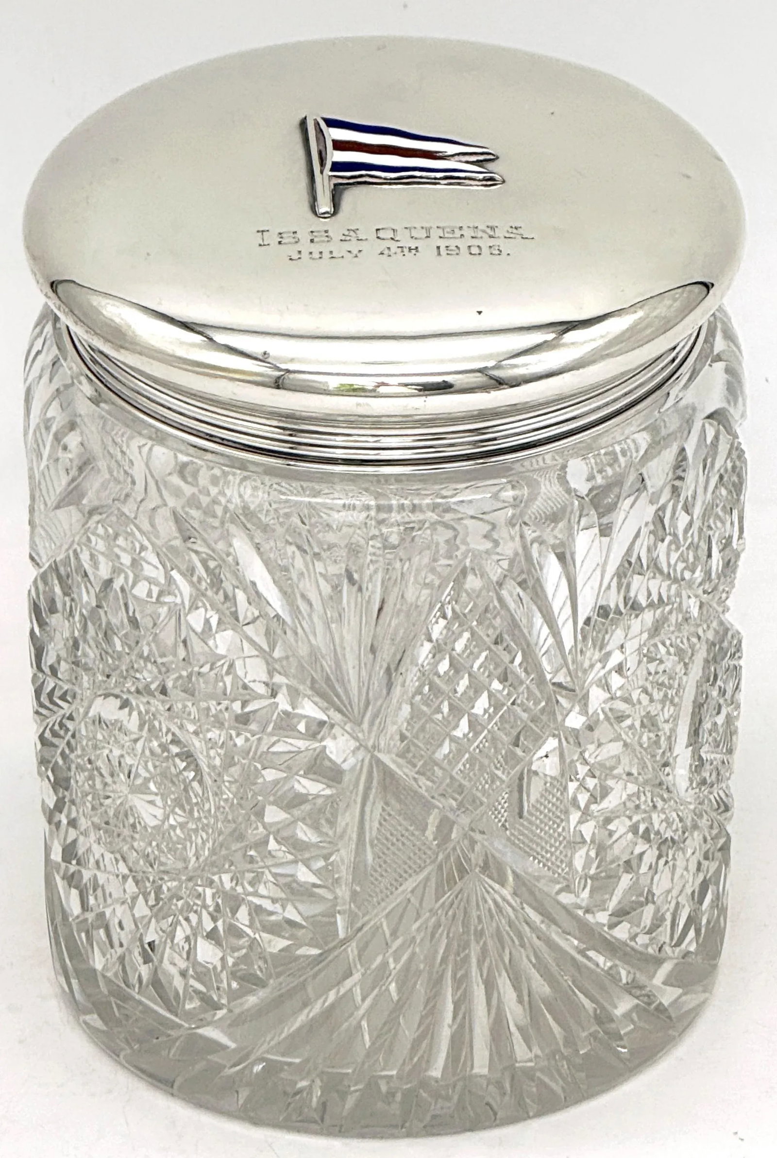 Gorham Sterling Silver & Cut Glass Yacht Humidor, July 4th, 1906 – "Issaquena" - 6
