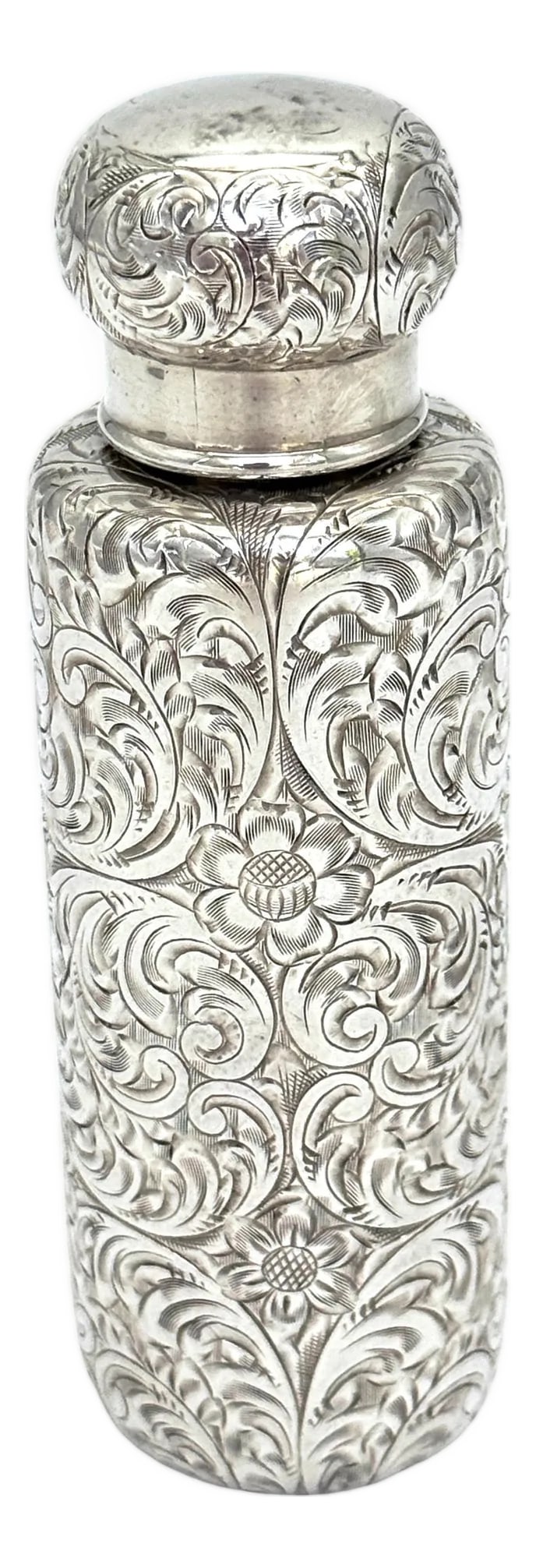 Aesthetic Movement Tiffany & Co. Hand-Engraved Sterling Silver Pocket Flask: Aesthetic Movement Tiffany & Co. Hand-Engraved Sterling Silver Pocket Flask, New York, Circa 1891–1902, 78 Grams A refined late 19th-century sterling silver pocket flask by Tiffany & Co.,