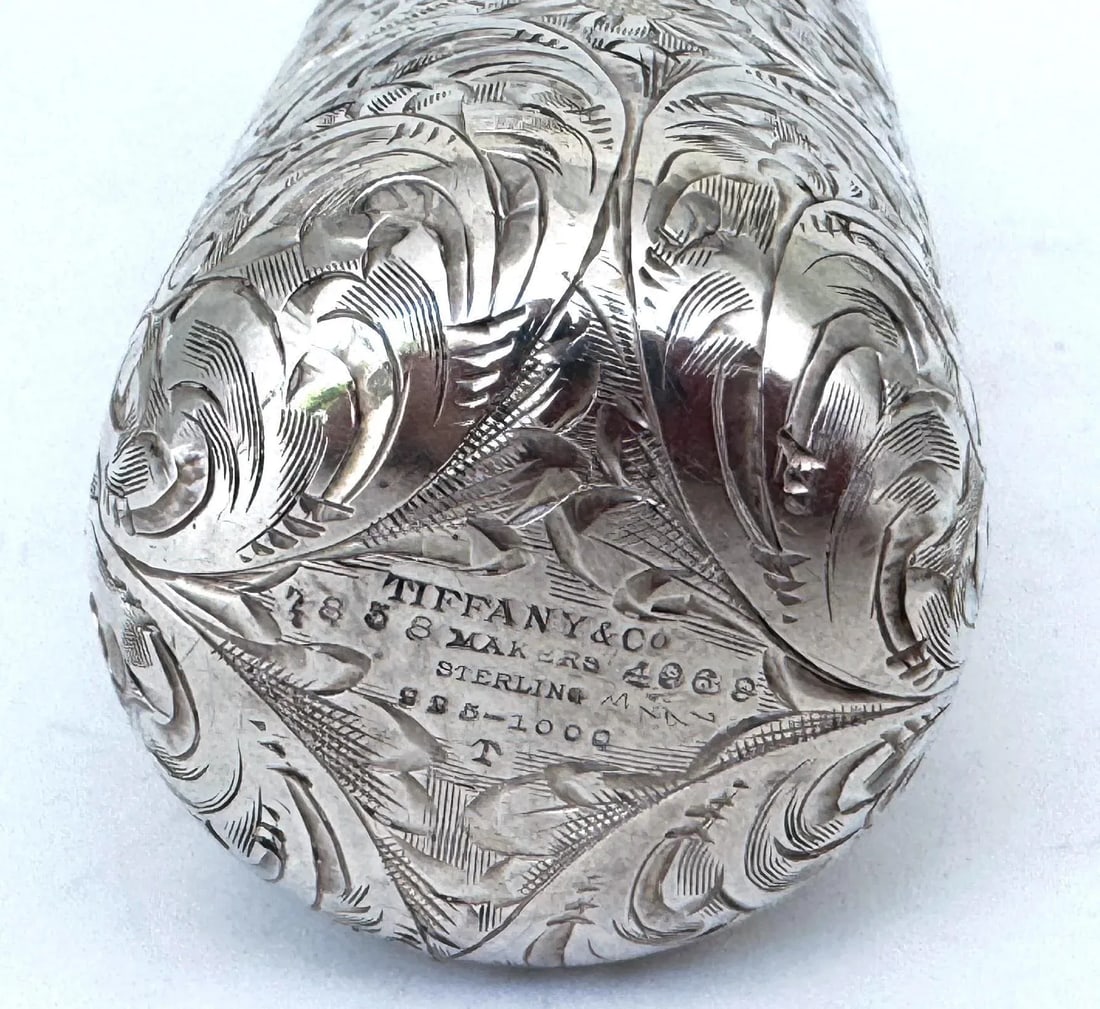 Aesthetic Movement Tiffany & Co. Hand-Engraved Sterling Silver Pocket Flask - 7