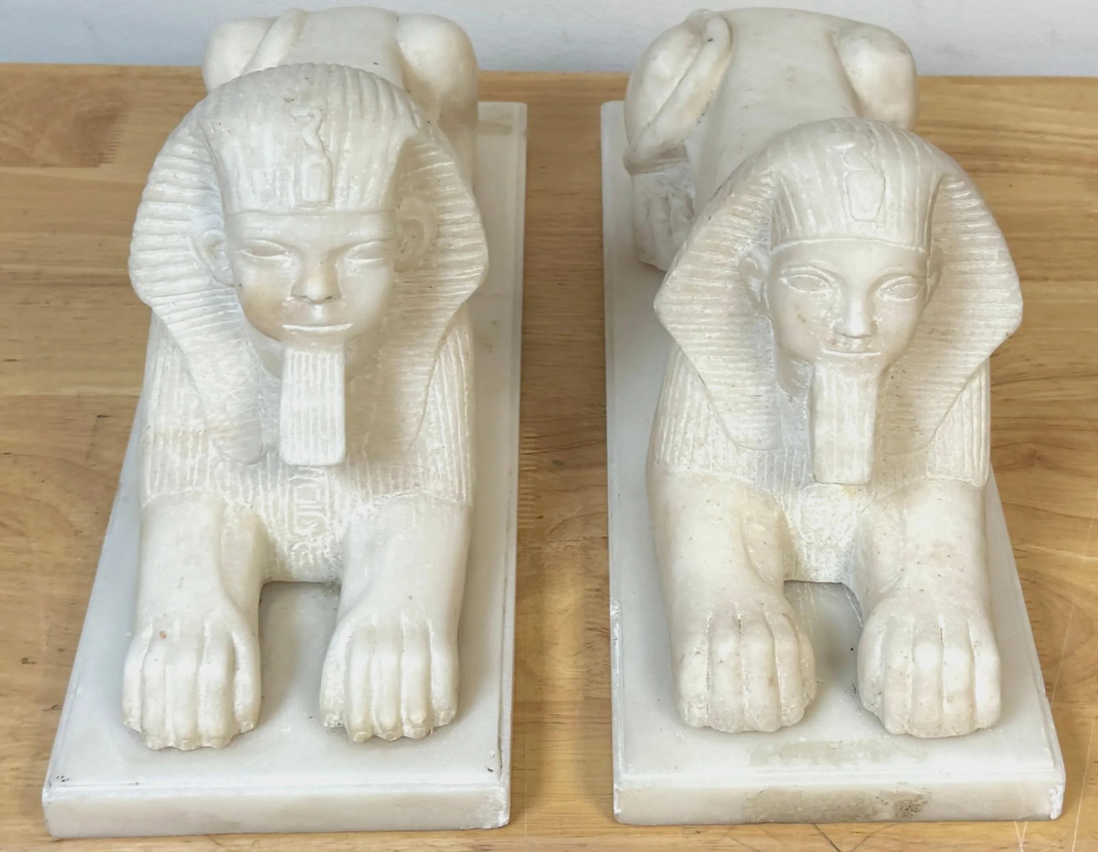 Pair of 19th Century Grand Tour Hand-Carved Marble Sphinx Sculptures - 2