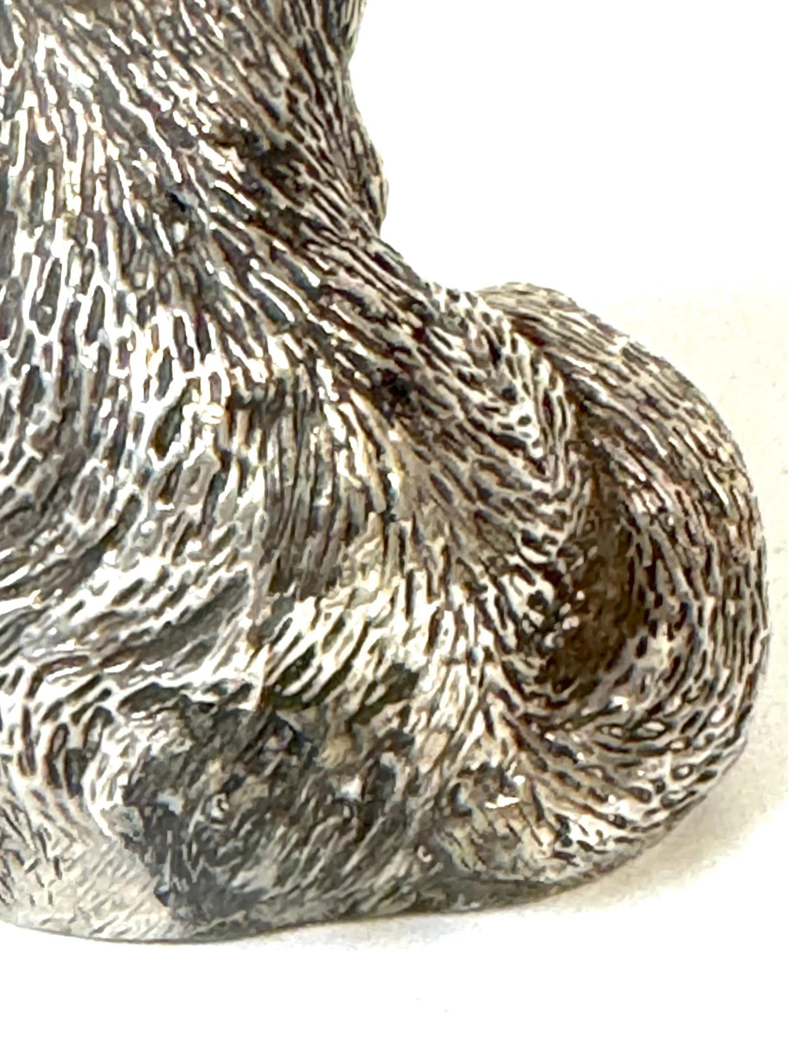 Russian Silver Persian Cat Sculpture, Soviet Period, 88 Zolotnik, Marked "S.W." - 11