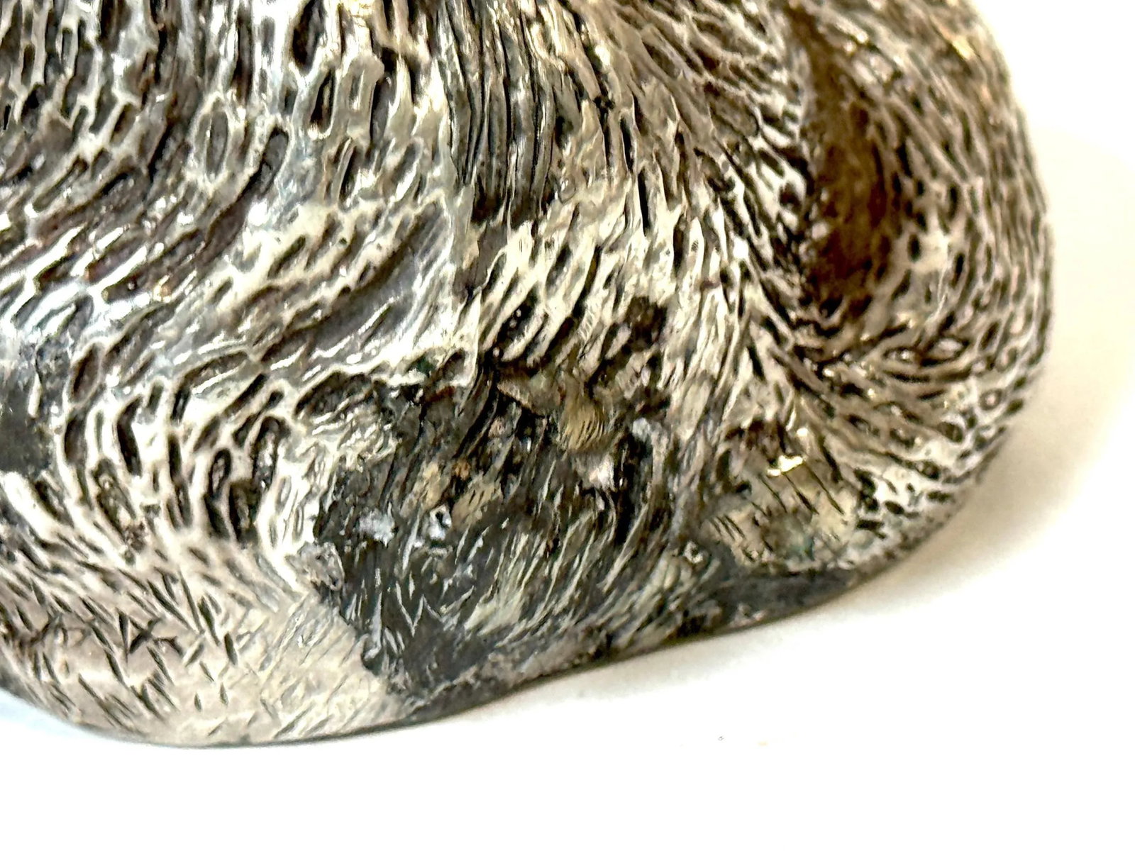 Russian Silver Persian Cat Sculpture, Soviet Period, 88 Zolotnik, Marked "S.W." - 12