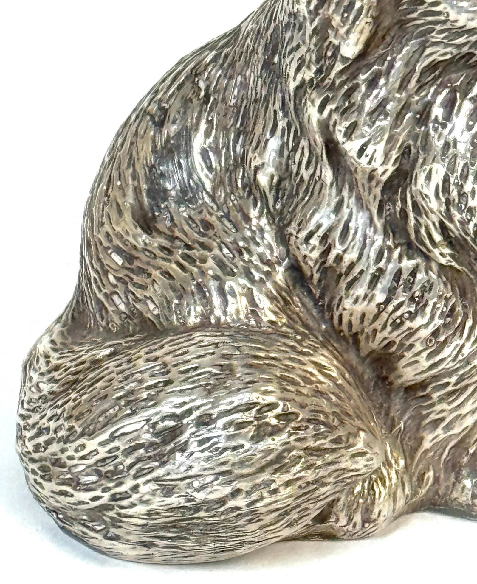 Russian Silver Persian Cat Sculpture, Soviet Period, 88 Zolotnik, Marked "S.W." - 7