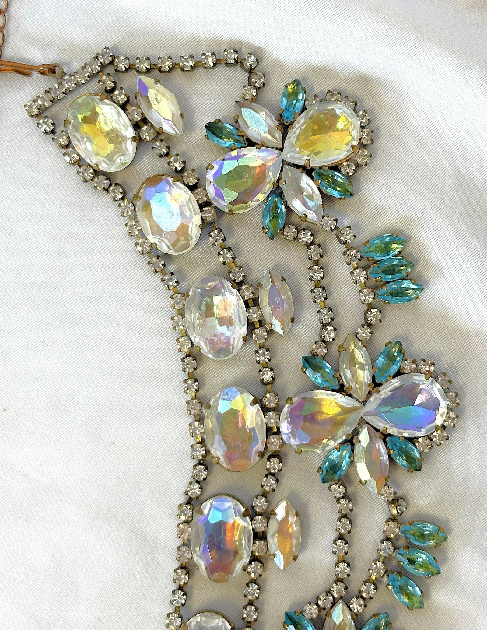 Vintage 'Bijoux' London Runway Rhinestone Bib Necklace - 10