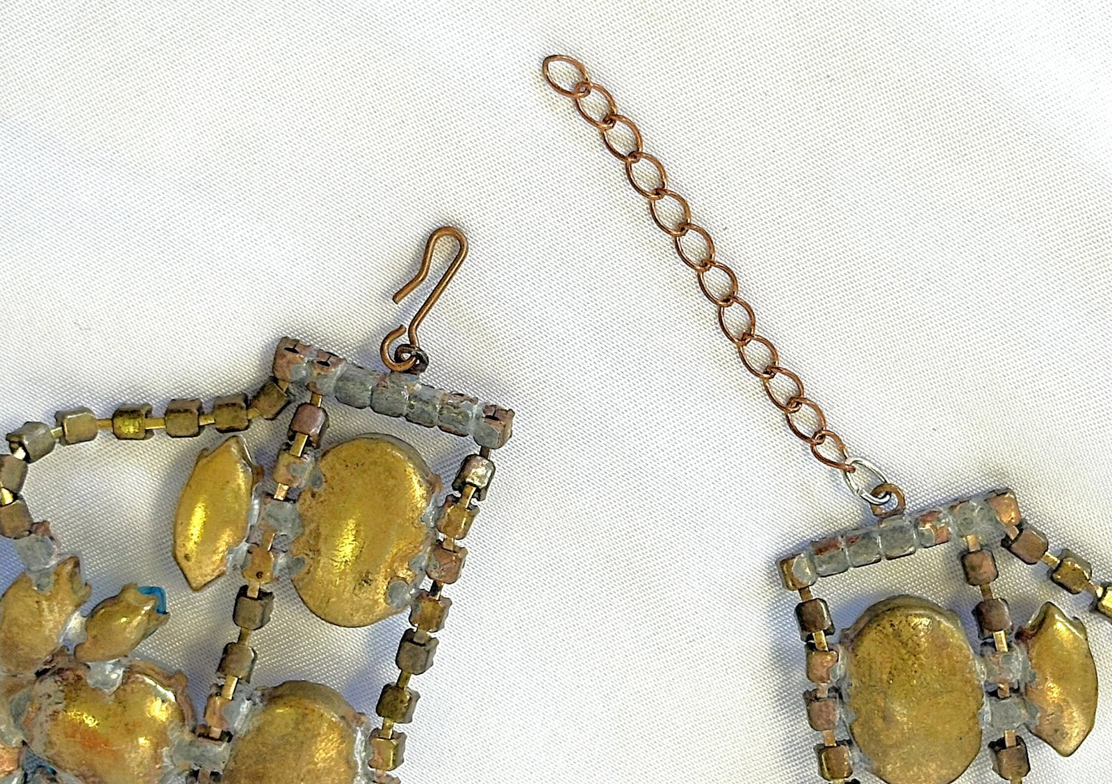 Vintage 'Bijoux' London Runway Rhinestone Bib Necklace - 14