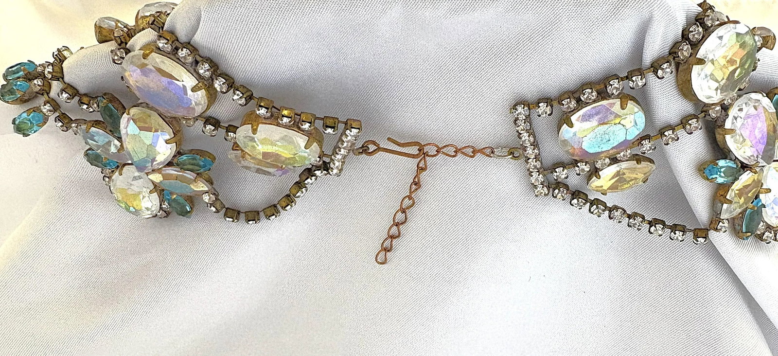 Vintage 'Bijoux' London Runway Rhinestone Bib Necklace - 15