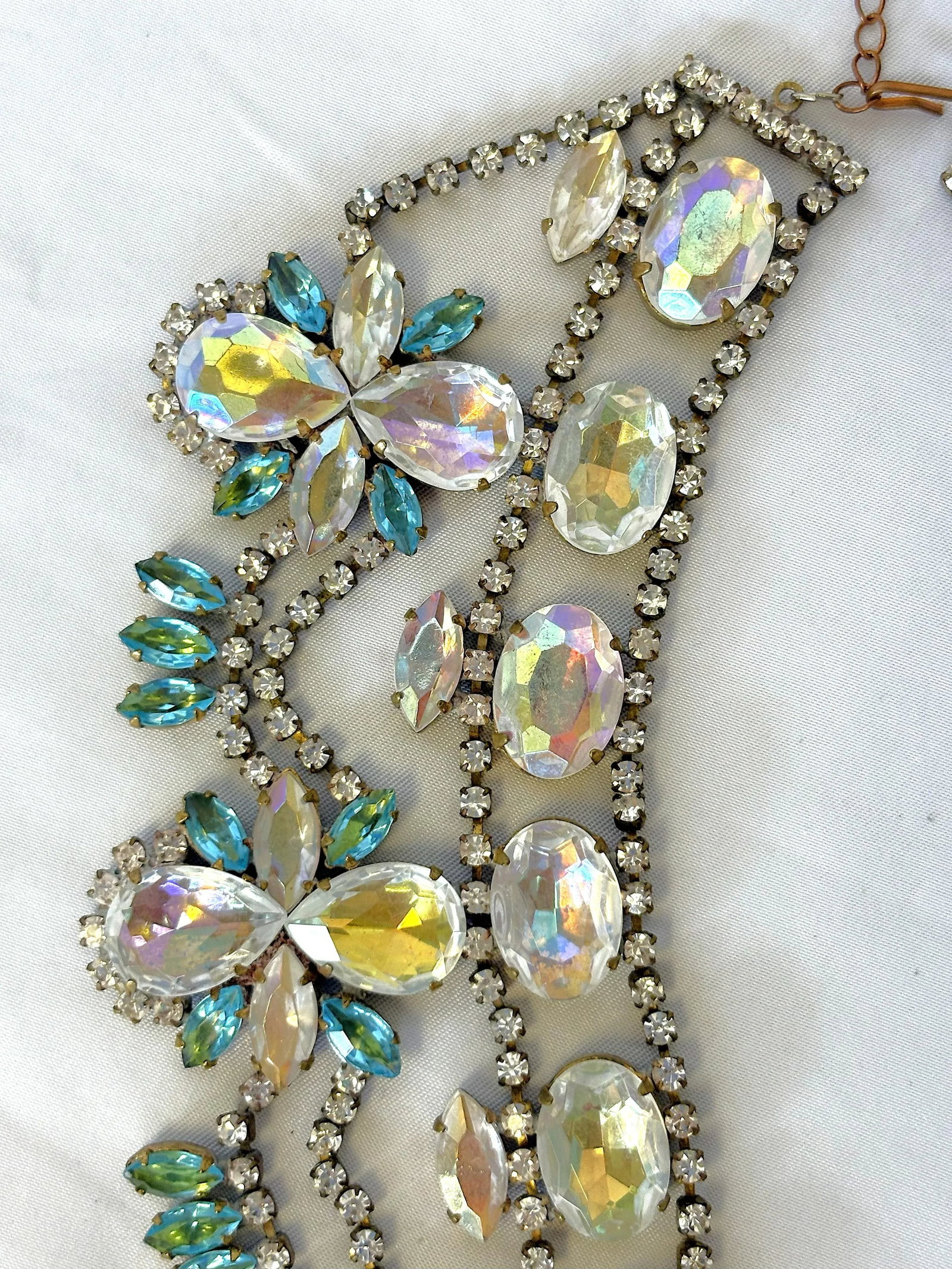 Vintage 'Bijoux' London Runway Rhinestone Bib Necklace - 6