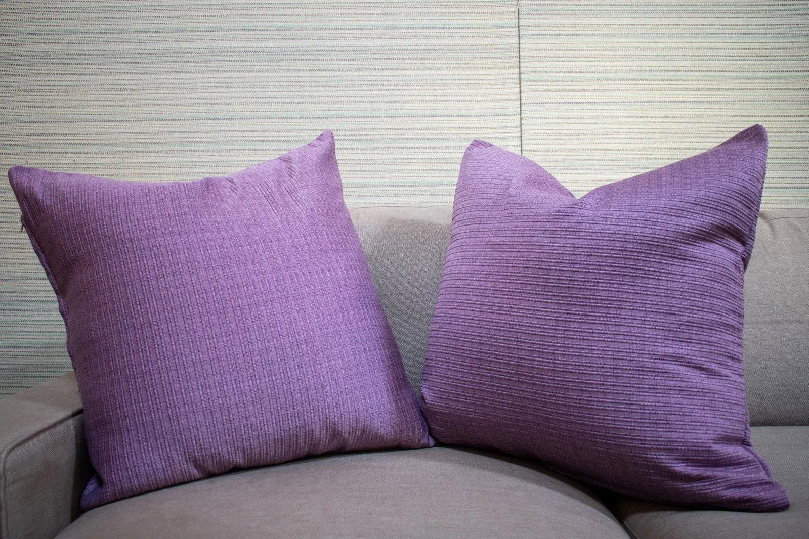 Custom Purple Ribbed Texture Pillows - a Pair - 3