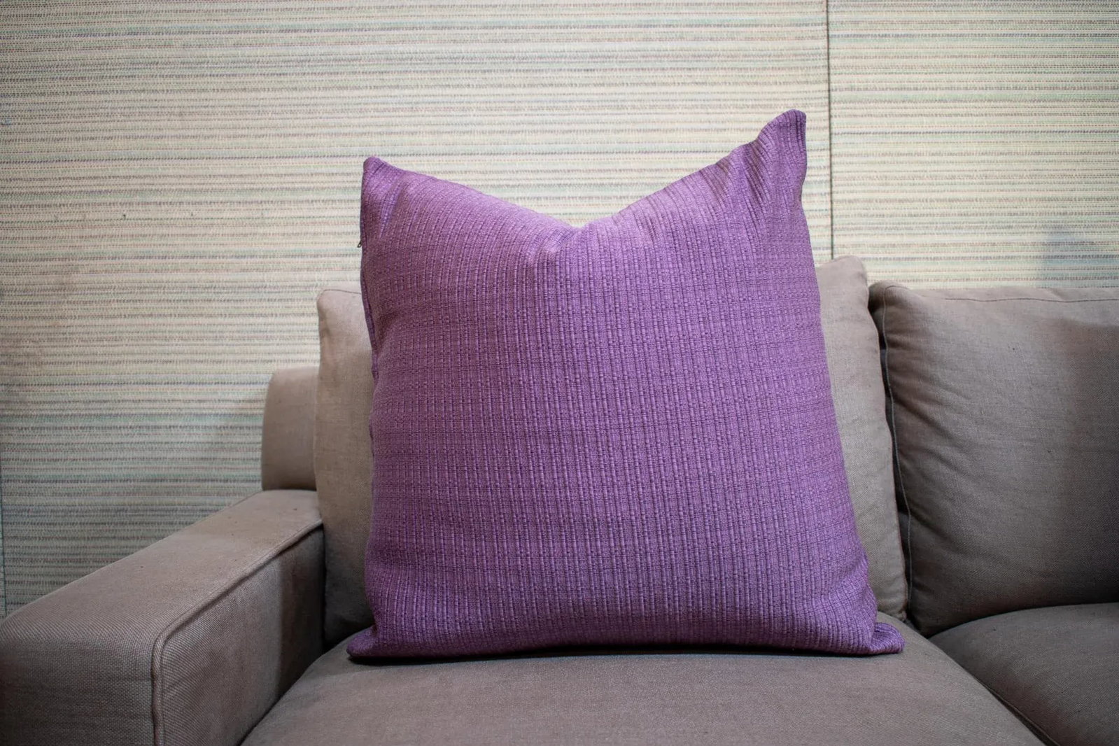 Custom Purple Ribbed Texture Pillows - a Pair - 4